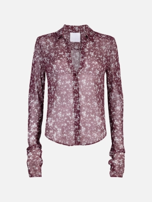 Sheer Silk Shirt in Italian Floral