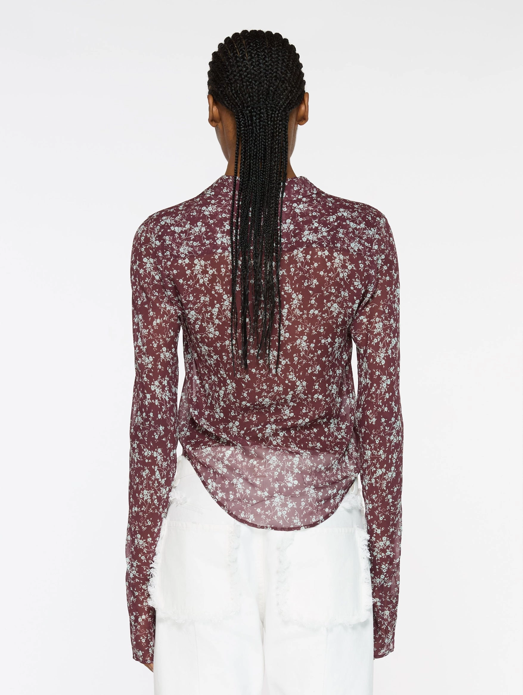 Sheer Silk Shirt in Italian Floral