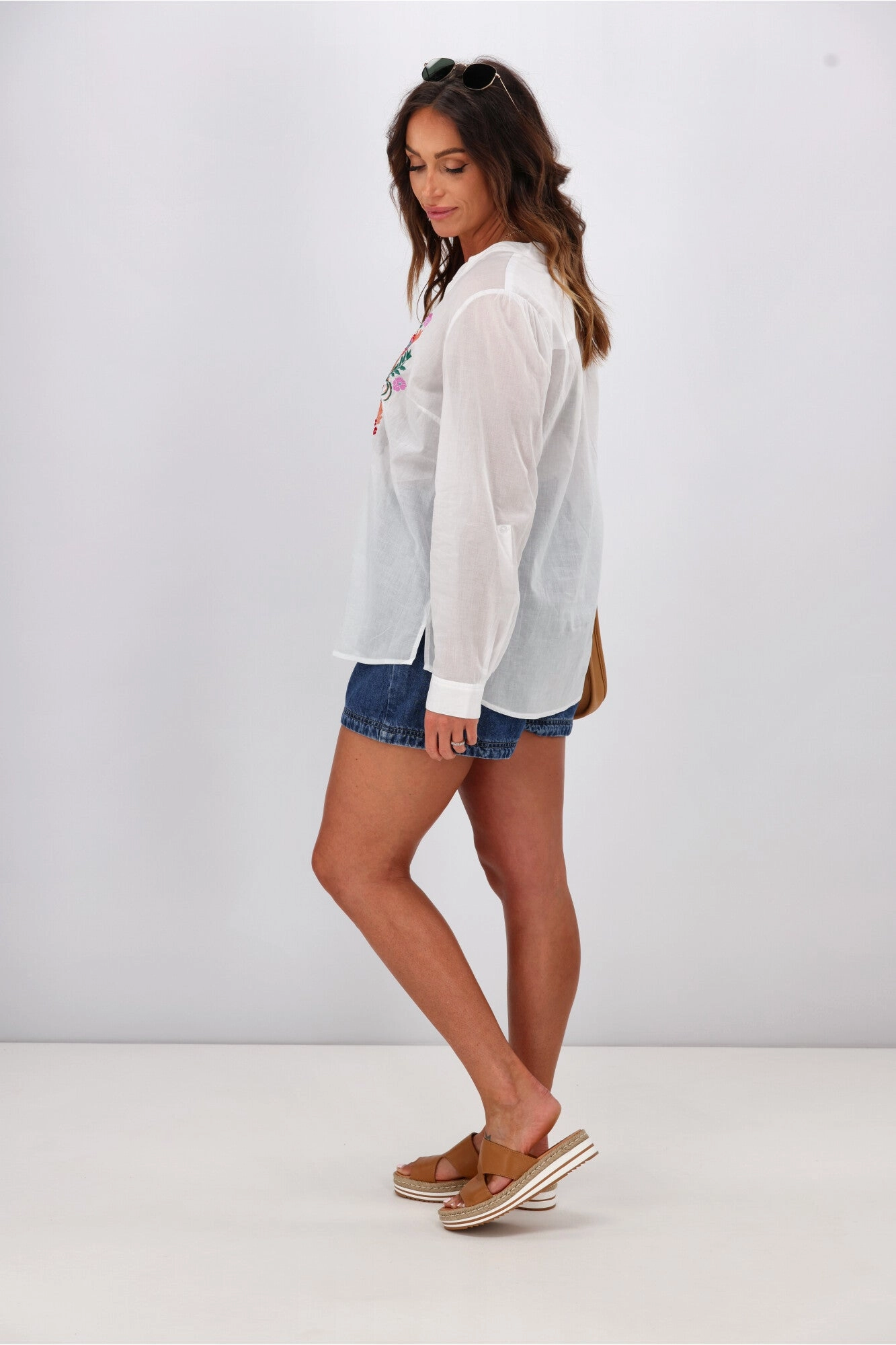 Shine On Label Lynette Embroidery Shirt White