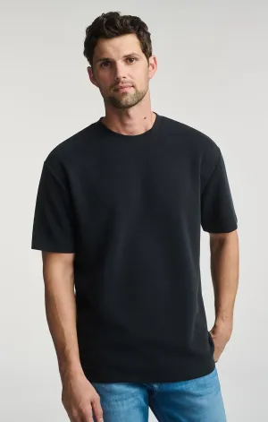 SHORT SLEEVE CREW NECK T-SHIRT IN JET BLACK