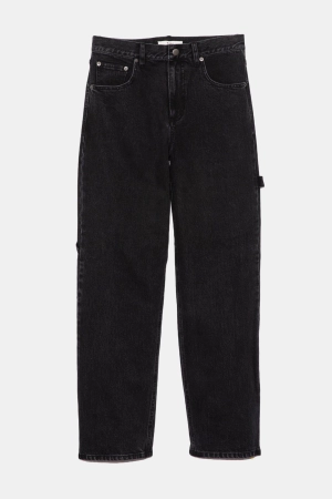 Slouchy Carpenter Jean in Black Denim