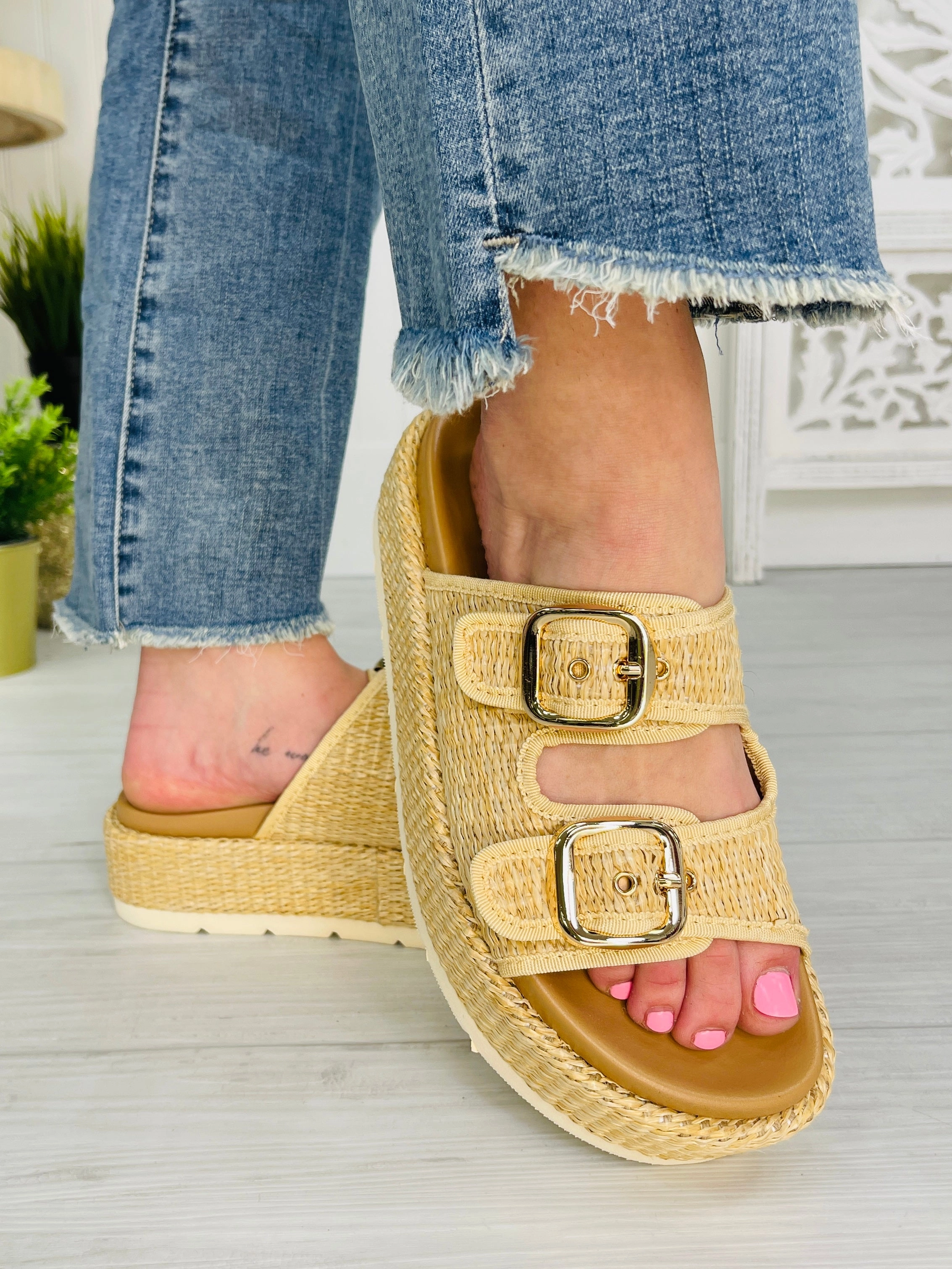 Step Above The Rest Platform Raffia Sandals