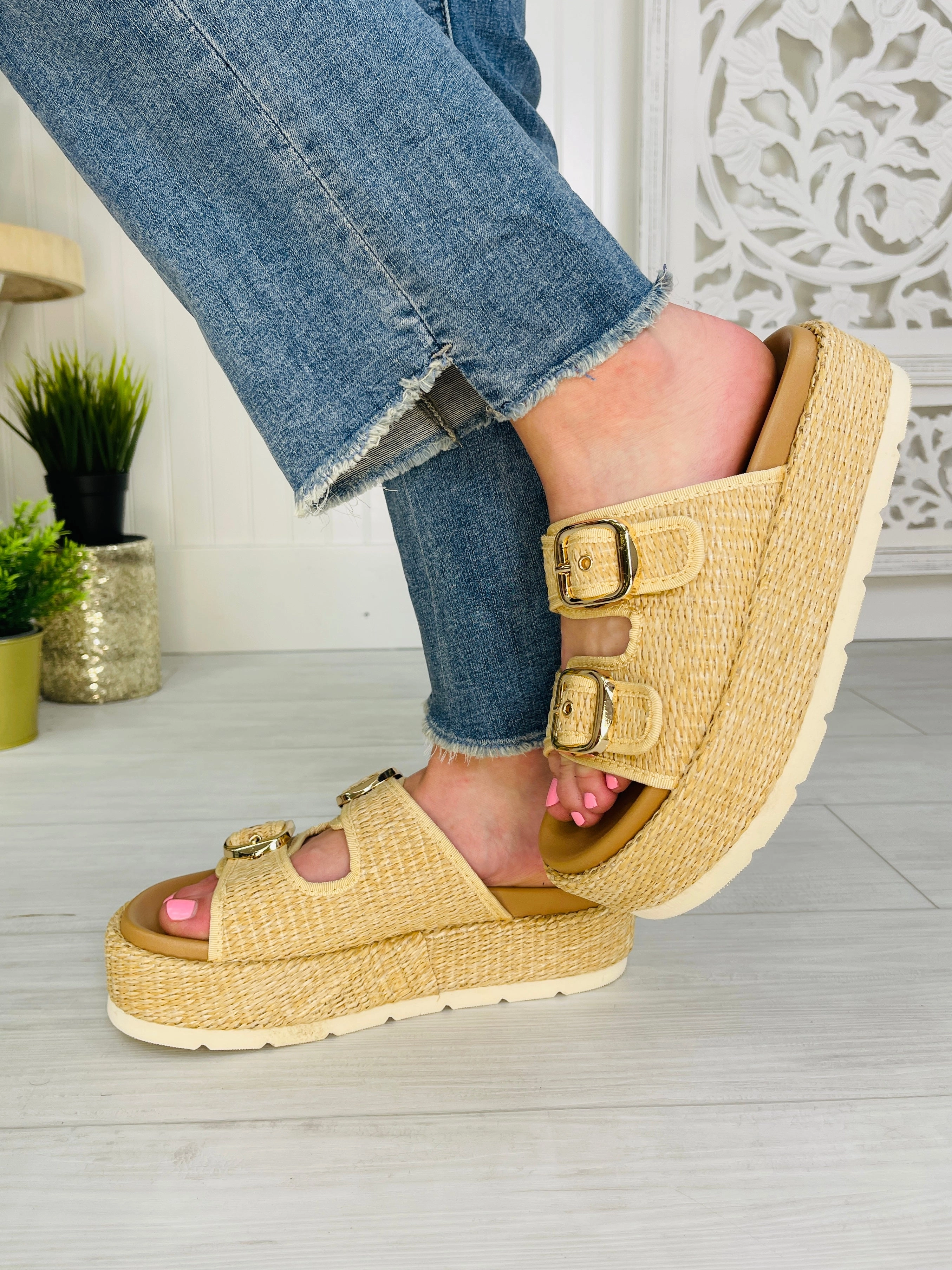 Step Above The Rest Platform Raffia Sandals