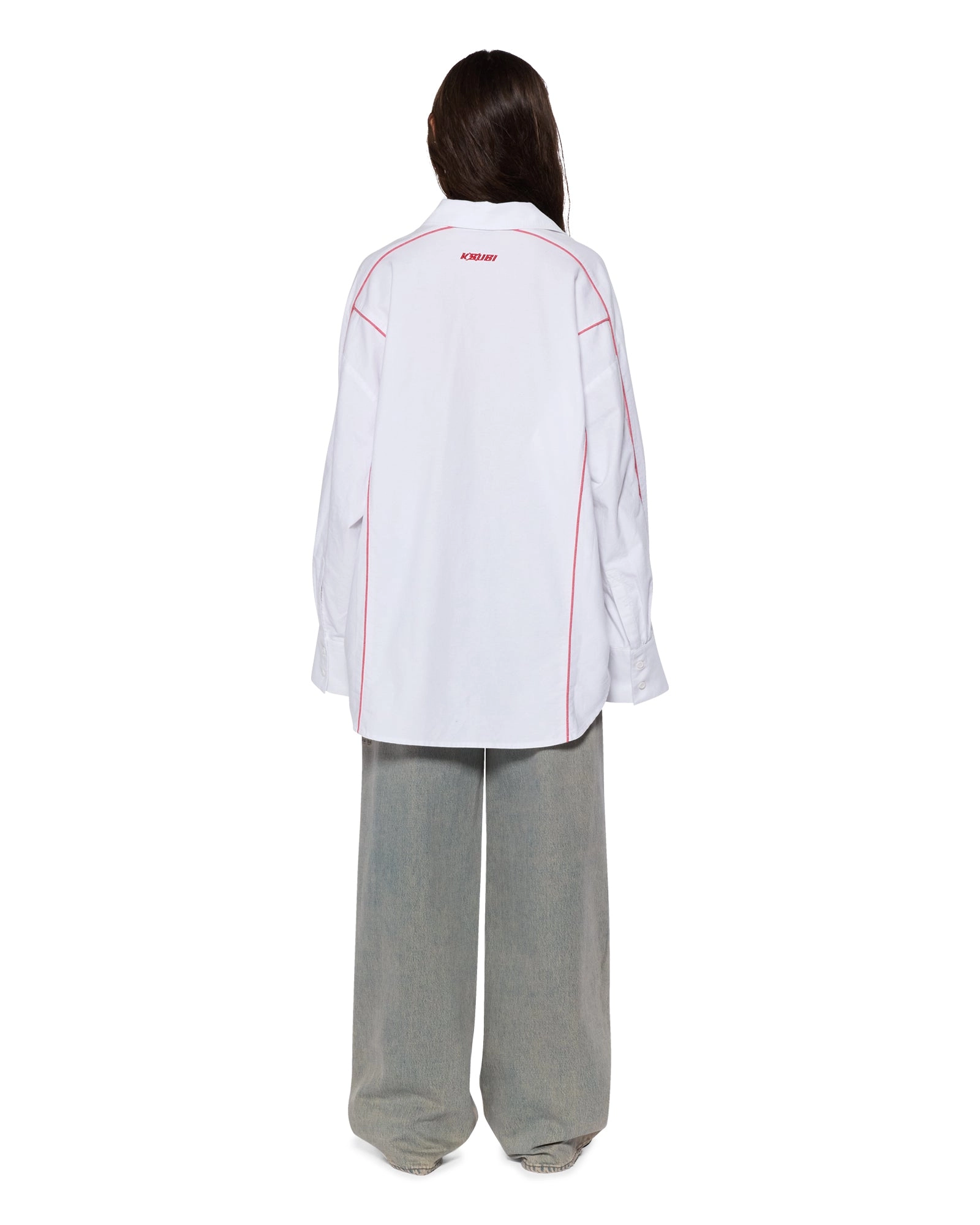 STINGER ASTRA LS SHIRT WHITE/RED