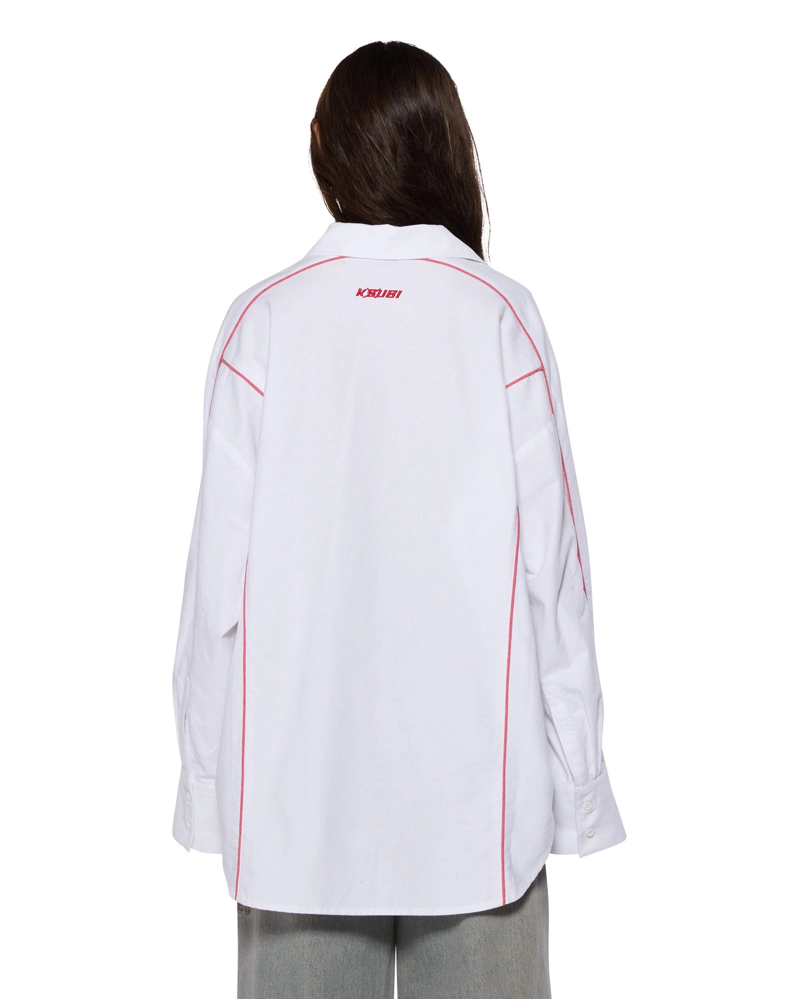 STINGER ASTRA LS SHIRT WHITE/RED