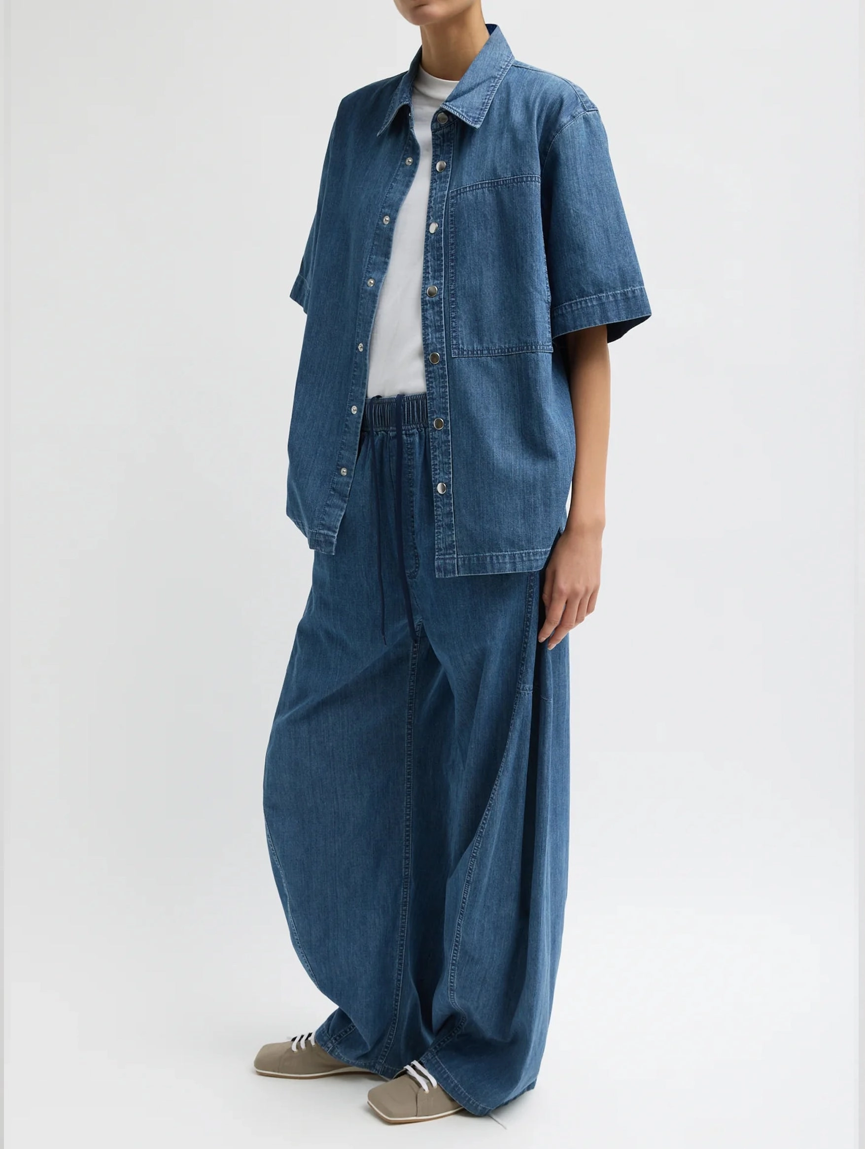 Summer Denim Camp Shirt in Classic Wash