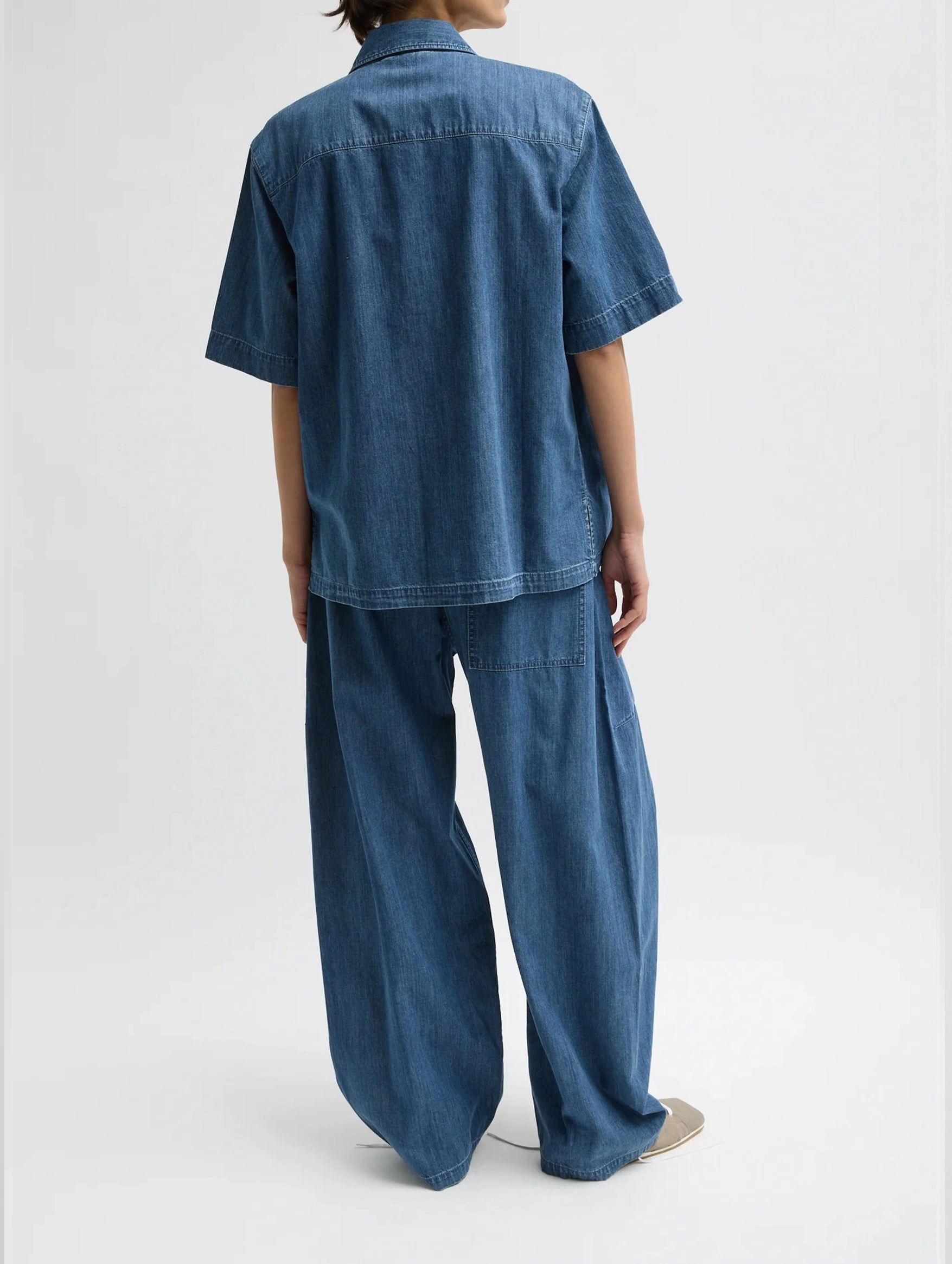 Summer Denim Camp Shirt in Classic Wash