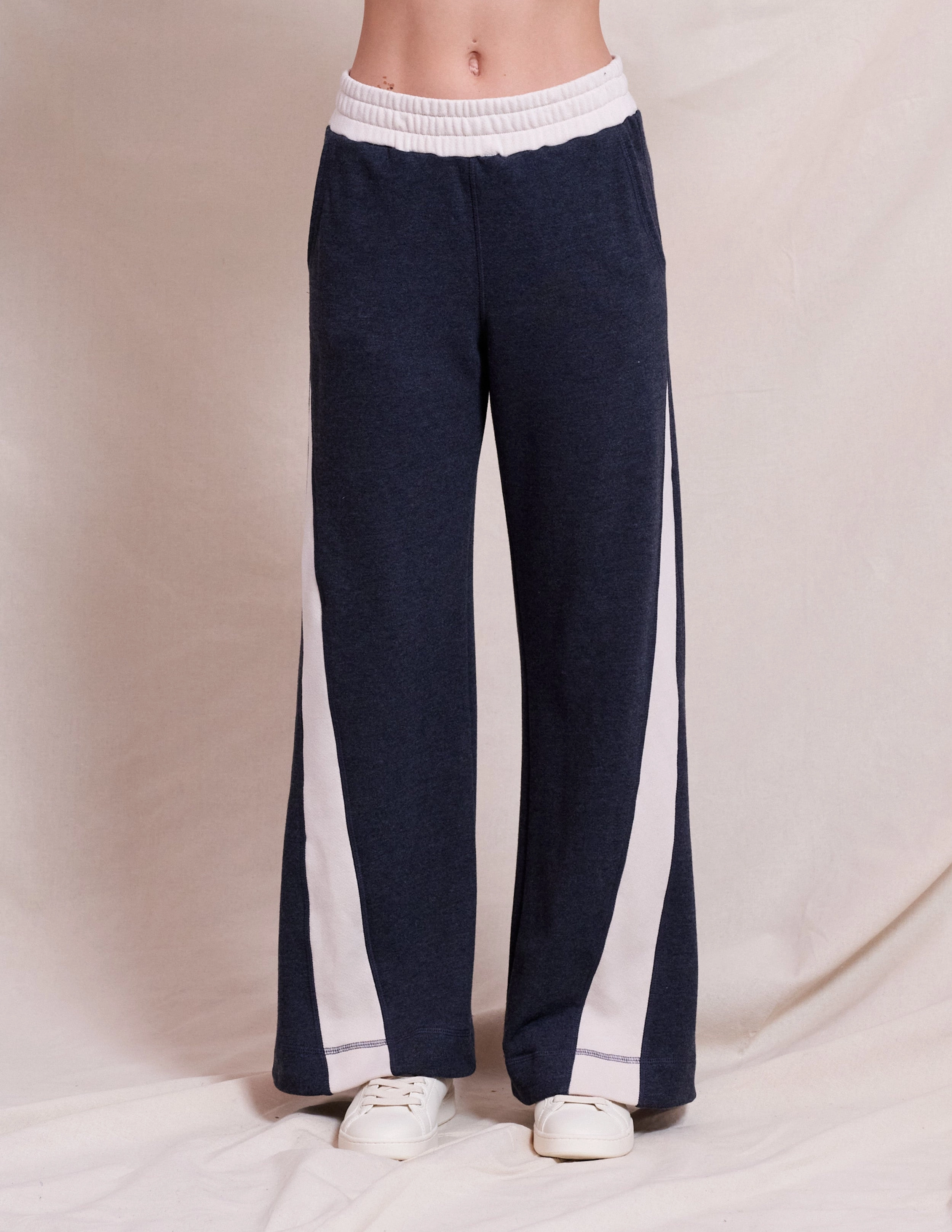 Sundry Color Blocked Pullover & Color Blocked Pant Set in Oyster & Deep Navy