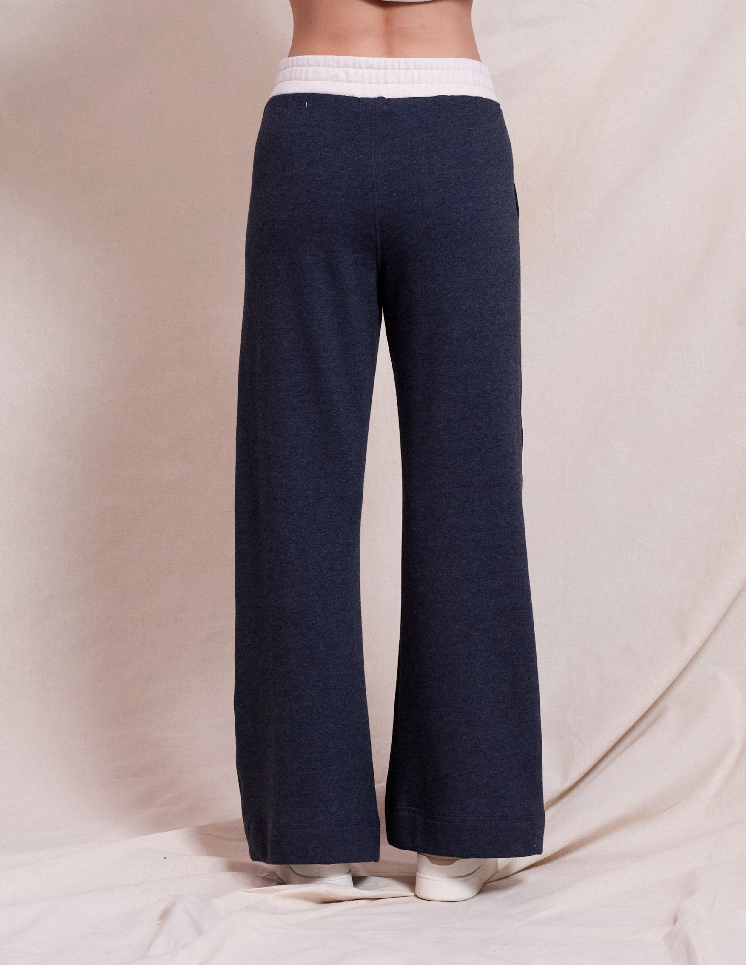 Sundry Color Blocked Pullover & Color Blocked Pant Set in Oyster & Deep Navy