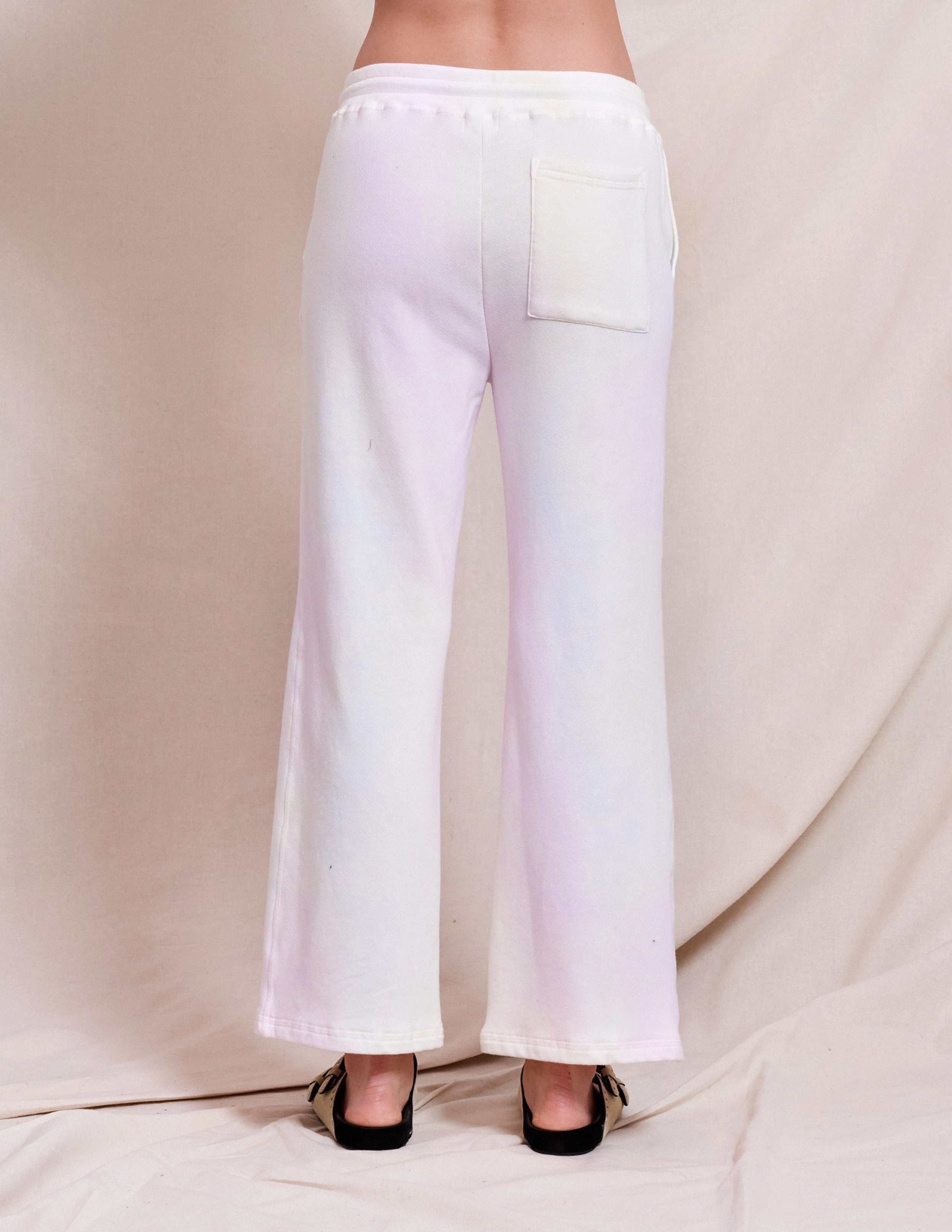 Sundry Tie Dye Pullover & Tie Dye Pant Set in Optic White