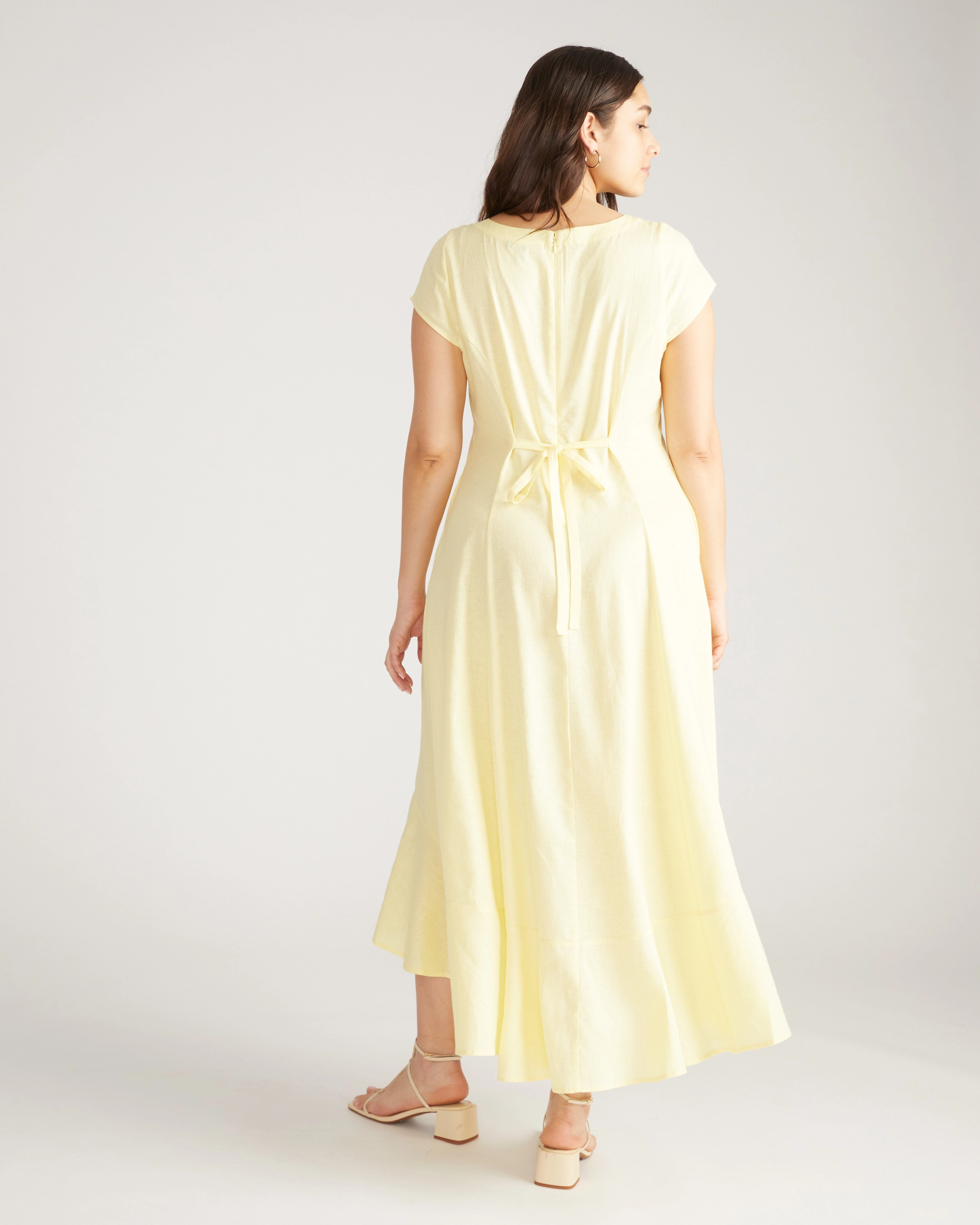 Sunset Linen Flounce Dress - Twinkle