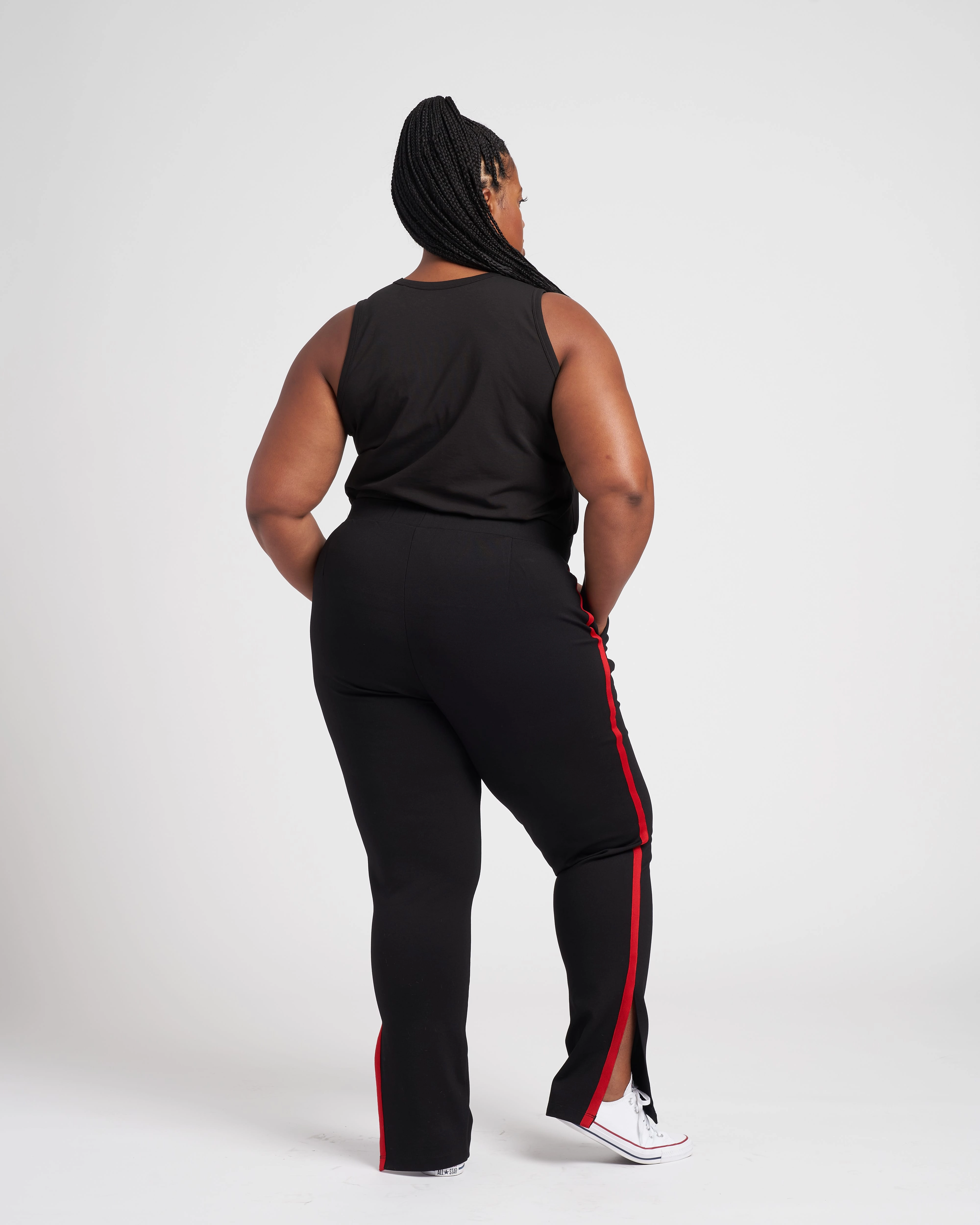 Swag Striped Signature Ponte Pants - Black/Red