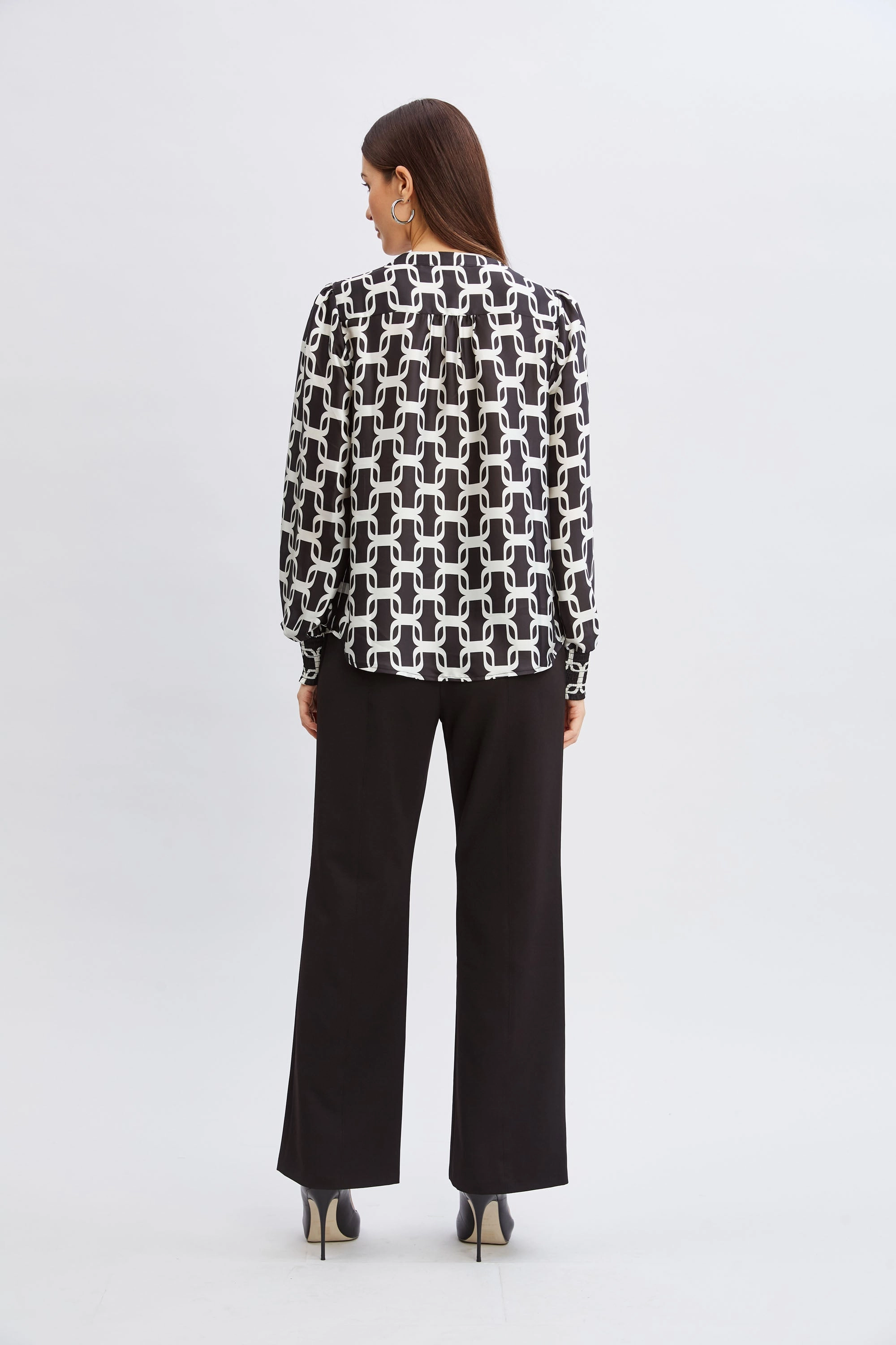 T-Tahari Geometric Chain Shirt