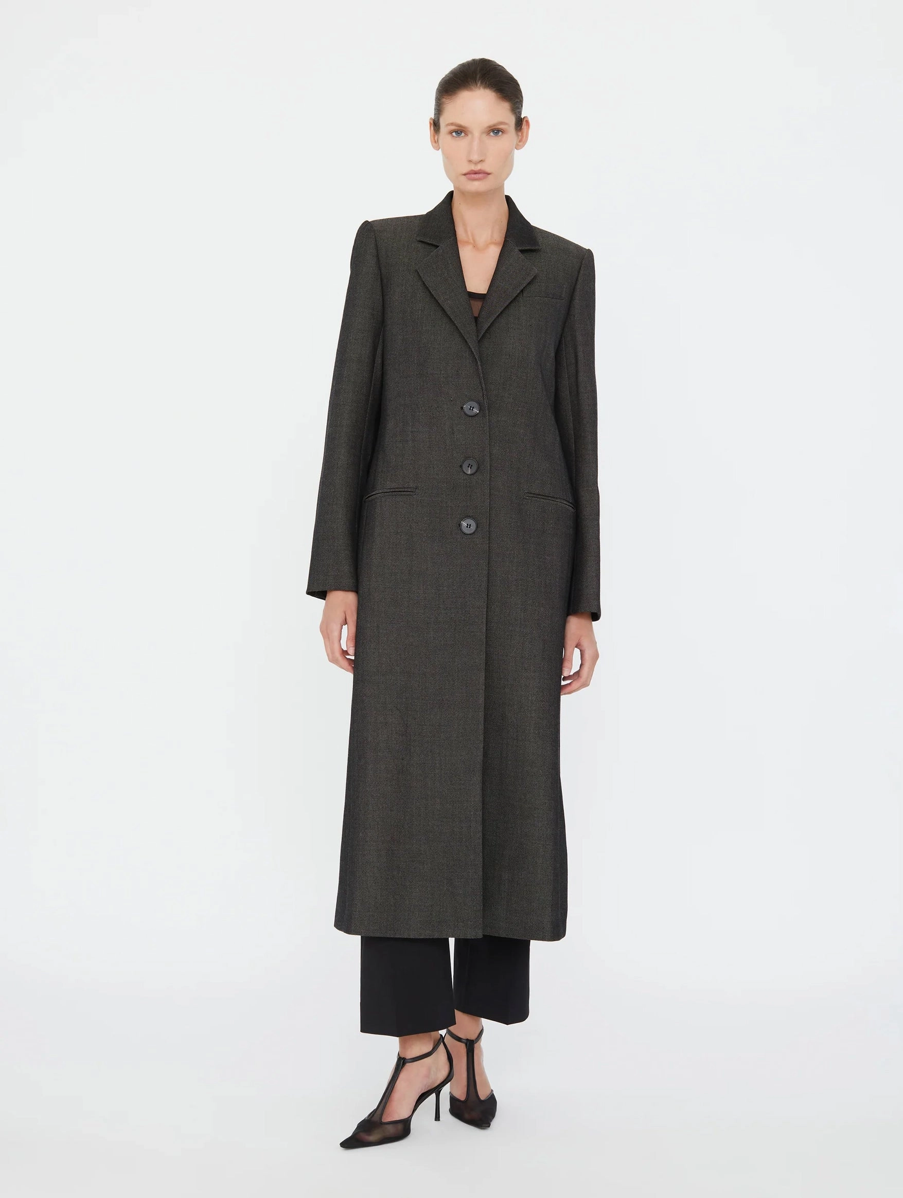 Talus Twill Coat in Speckled Black