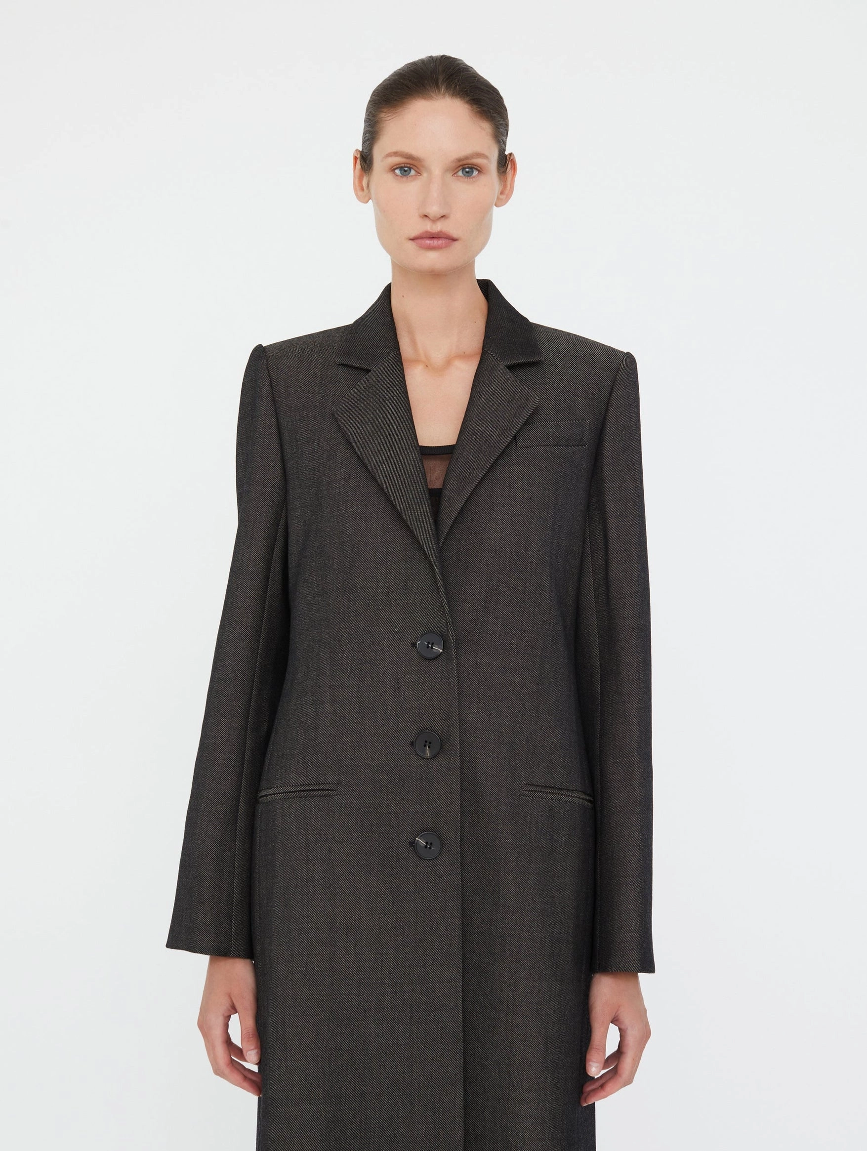 Talus Twill Coat in Speckled Black
