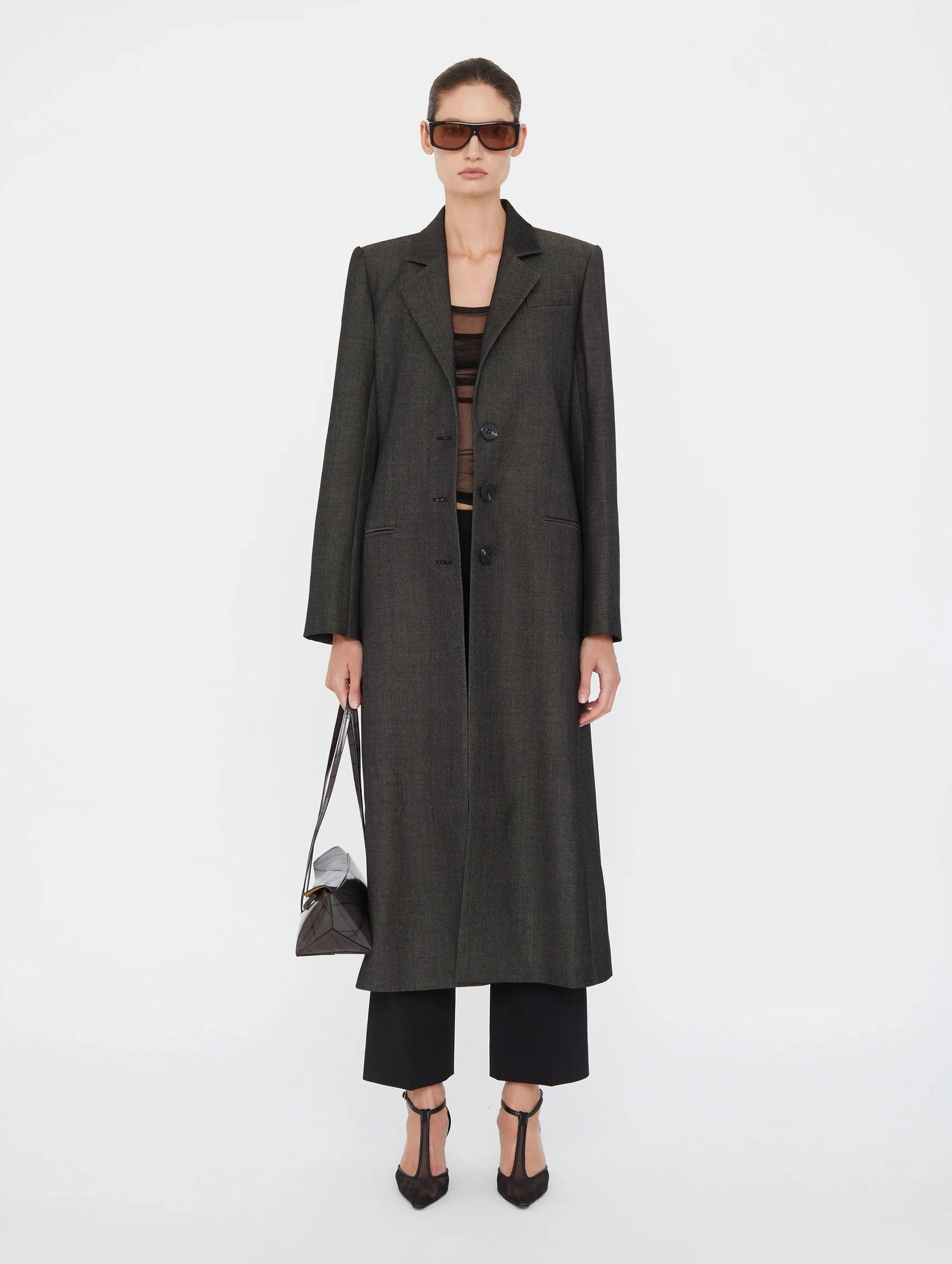 Talus Twill Coat in Speckled Black