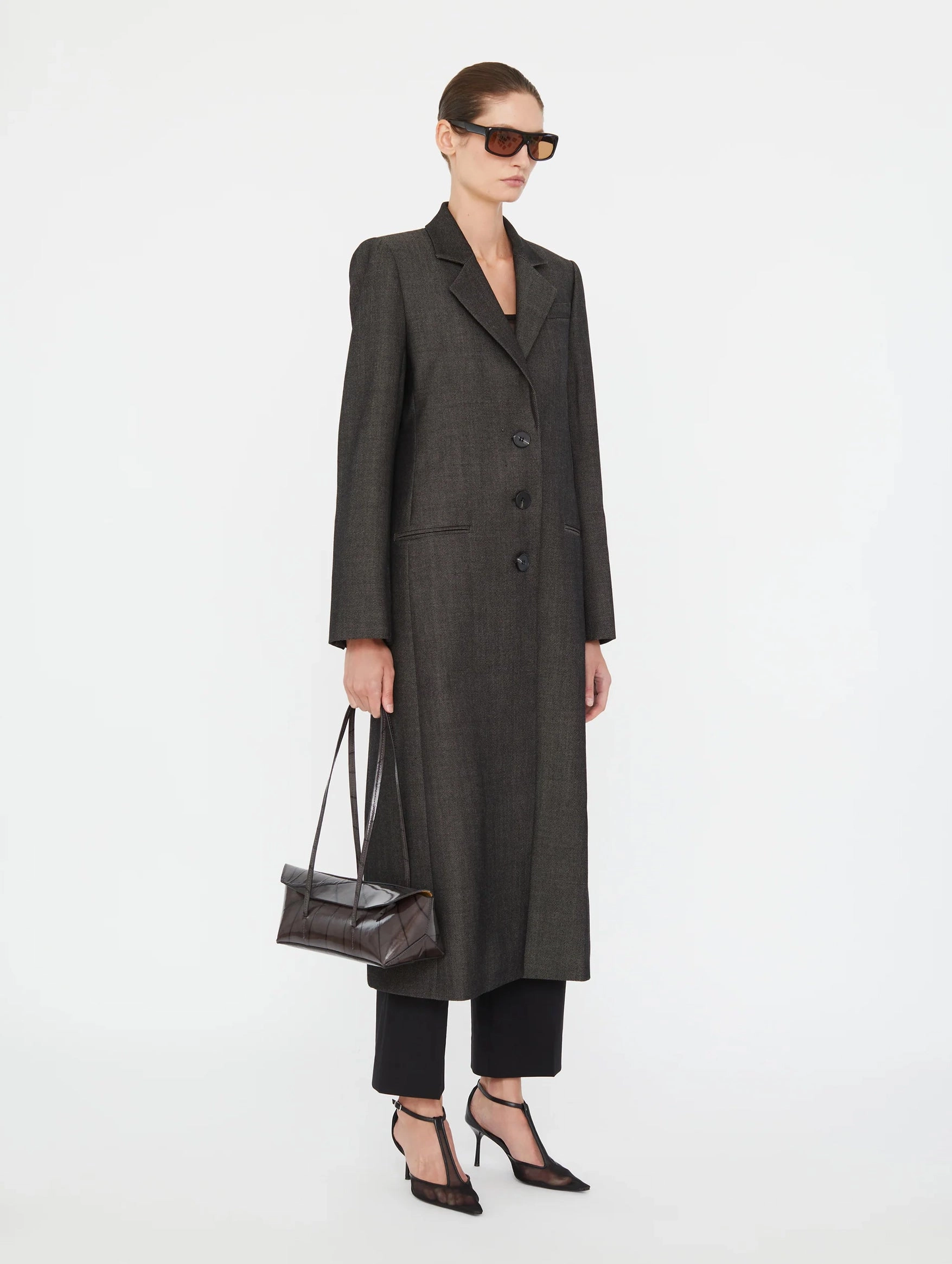 Talus Twill Coat in Speckled Black