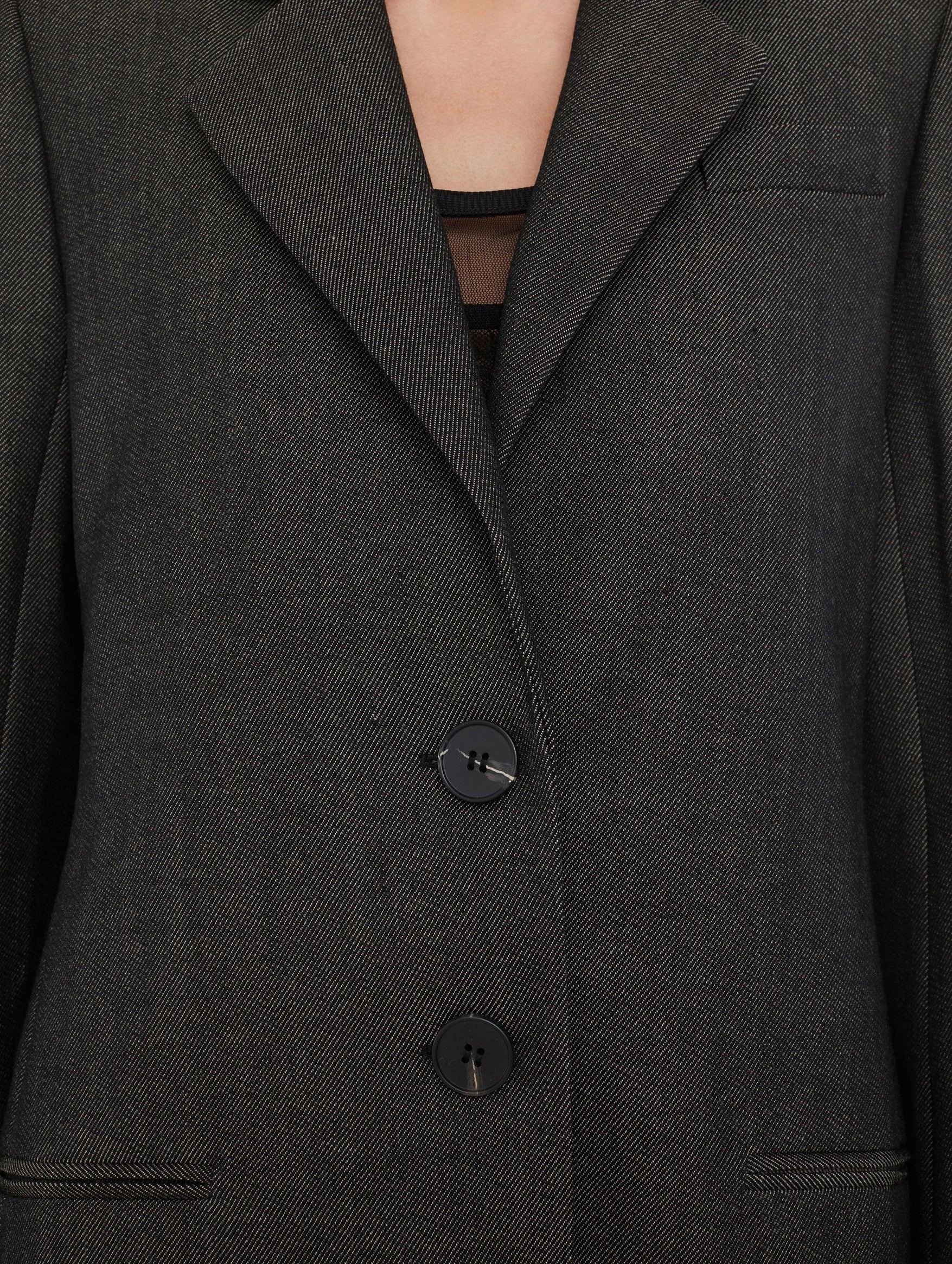 Talus Twill Coat in Speckled Black