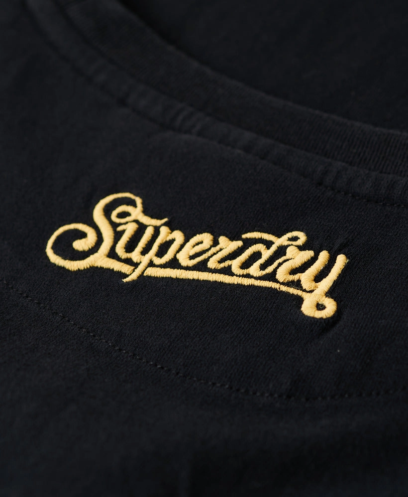 Tattoo Embroidered Fitted T-Shirt | Black