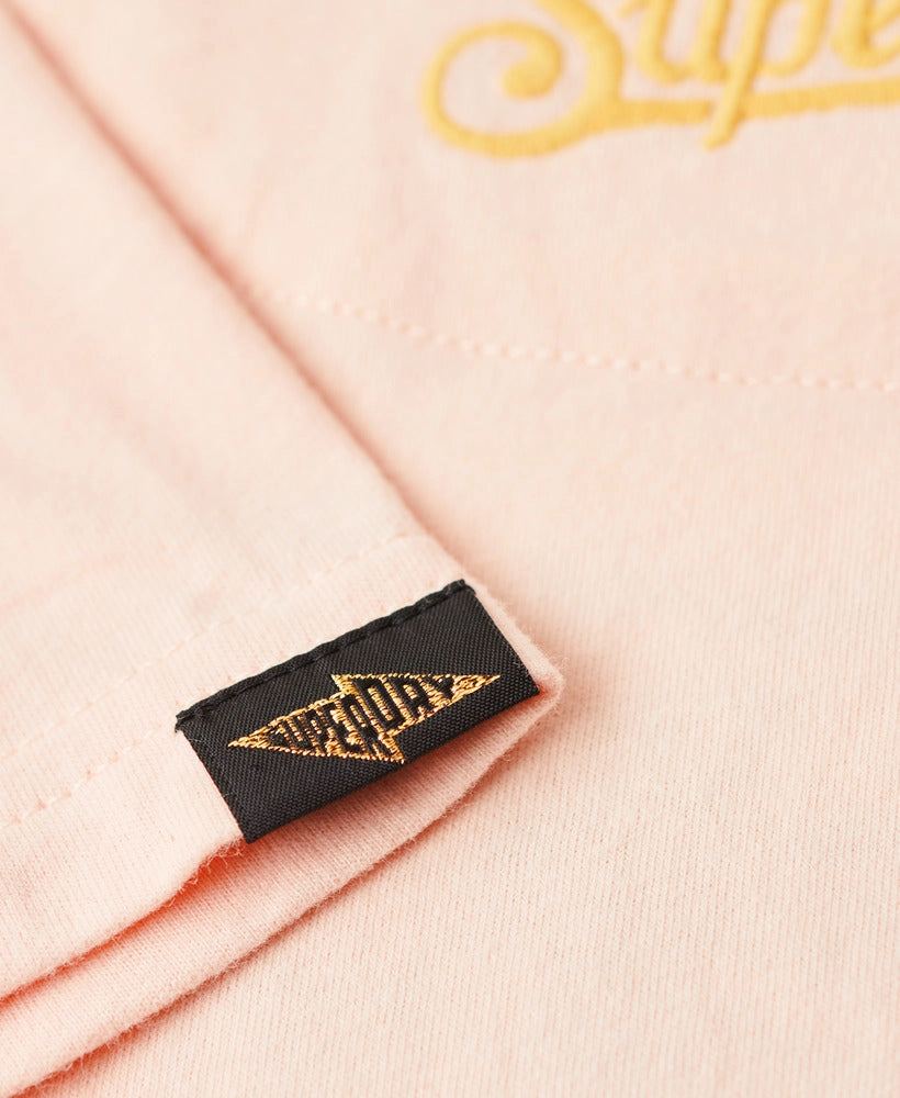 Tattoo Embroidered Fitted T-Shirt | Peach Whip Pink