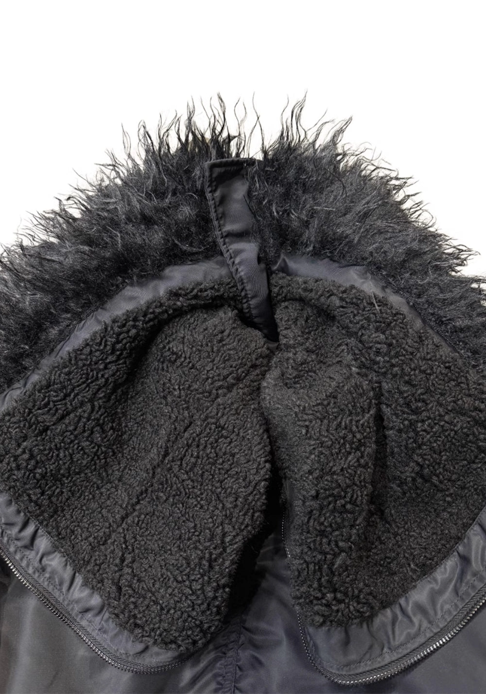 TBR-70s Retro N2B Jacket - Black Faux Fur