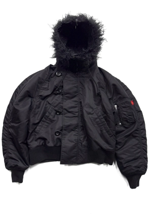 TBR-70s Retro N2B Jacket - Black Faux Fur