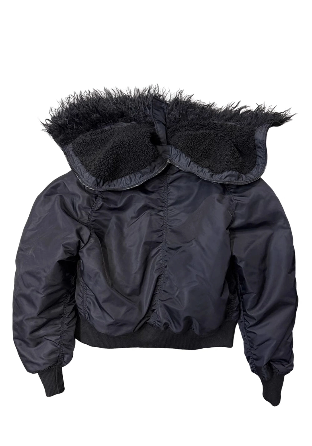 TBR-70s Retro N2B Jacket - Black Faux Fur