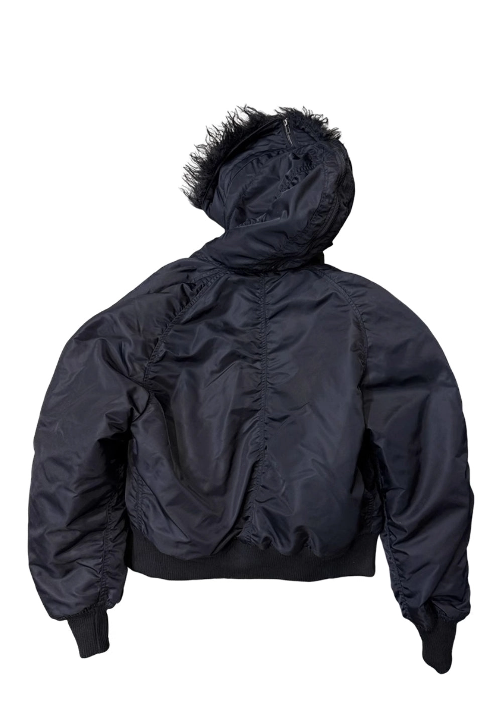 TBR-70s Retro N2B Jacket - Black Faux Fur