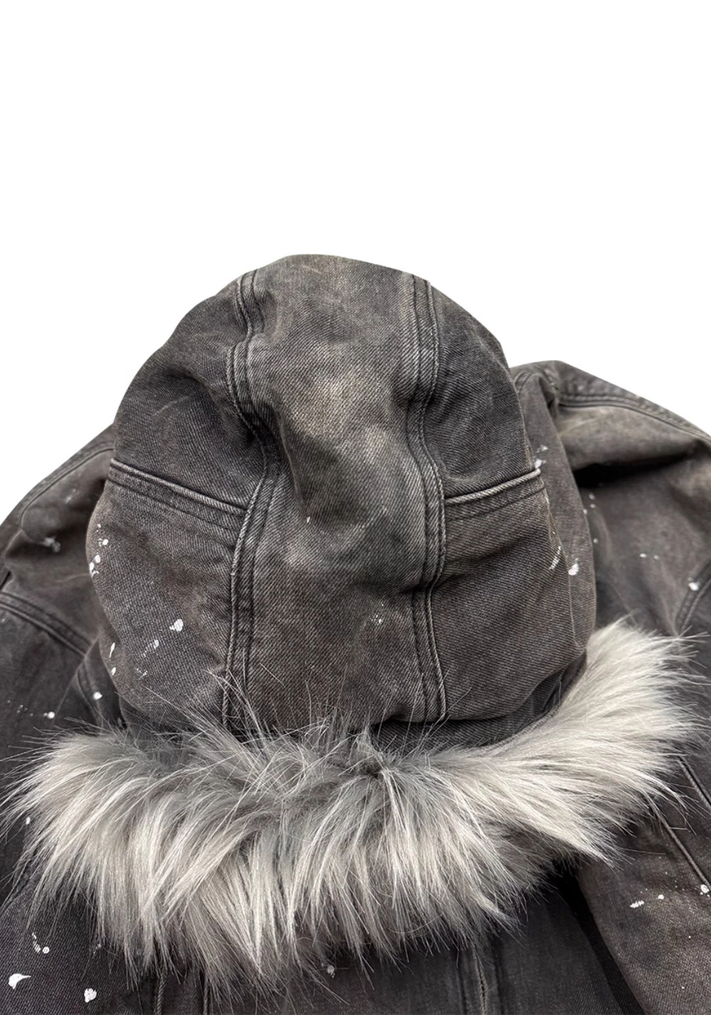 TBR-Washed N2B Bomber - Fur Hooded Jacket