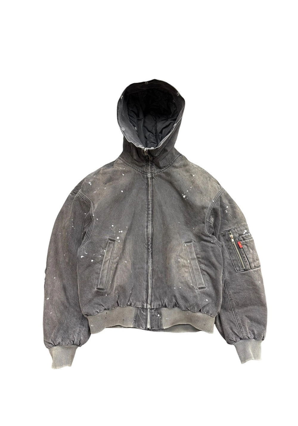 TBR-Washed N2B Bomber - Fur Hooded Jacket