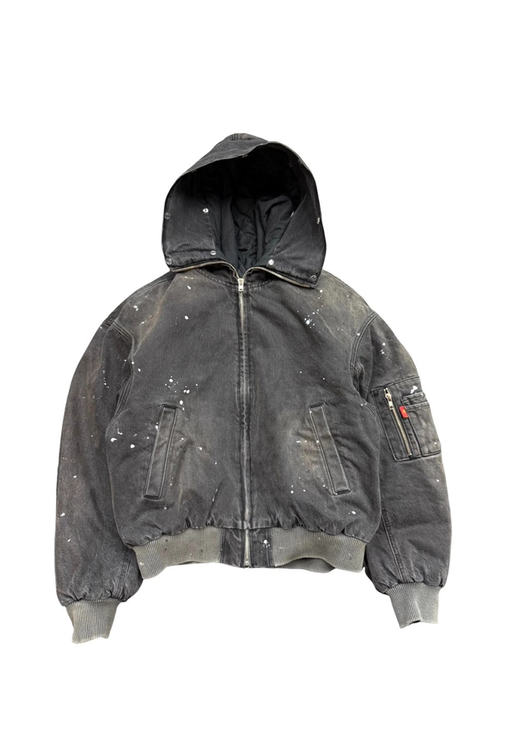 TBR-Washed N2B Bomber - Fur Hooded Jacket