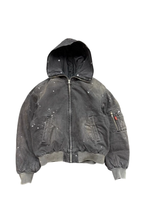TBR-Washed N2B Bomber - Fur Hooded Jacket