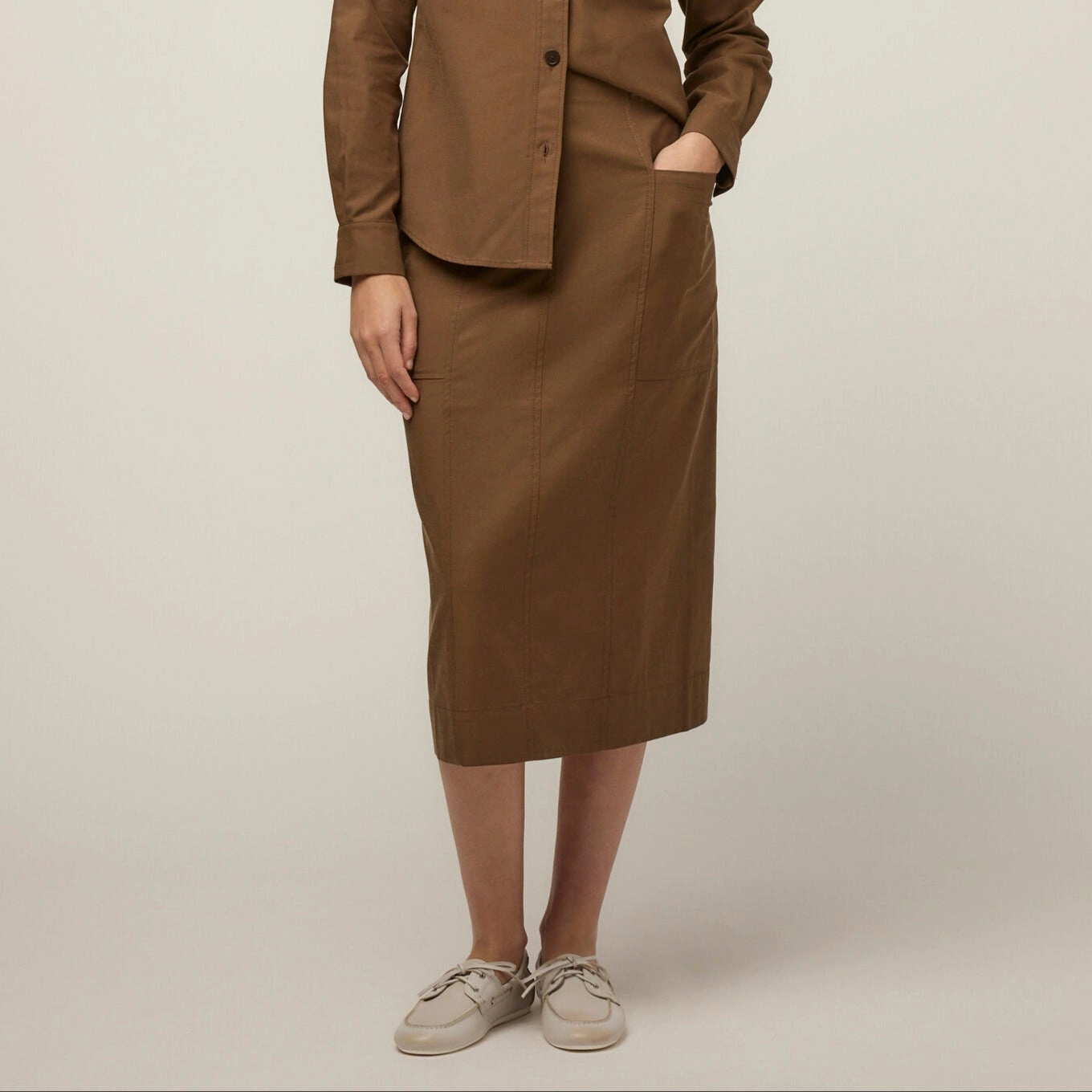 Tencel Cotton Midi Skirt