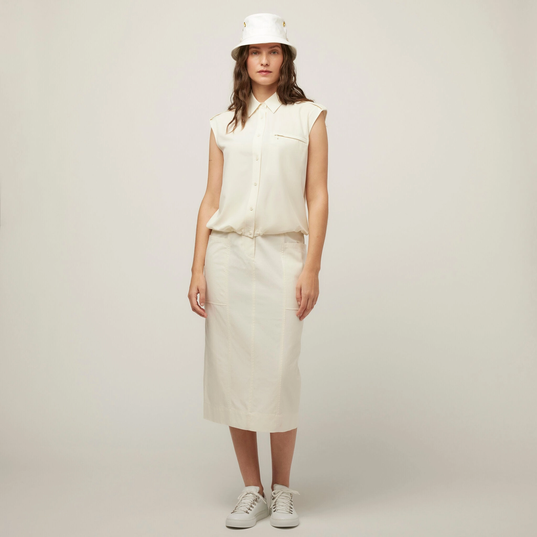 Tencel Cotton Midi Skirt