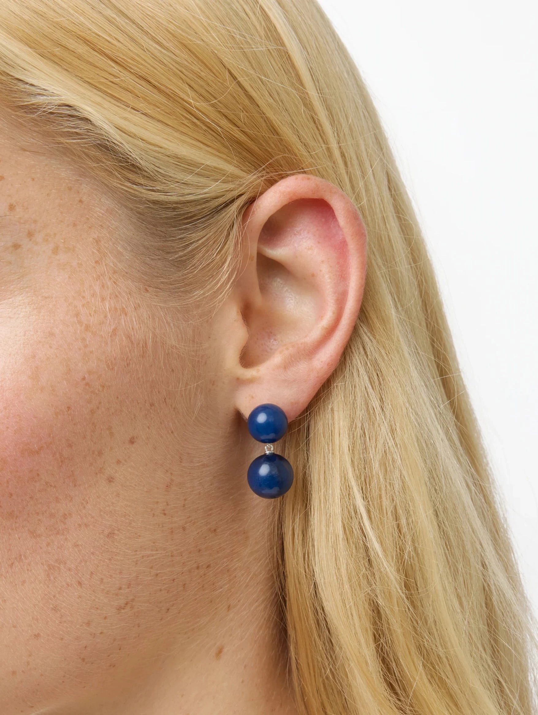 The Hannah Earrings in Blue Dyed Jade