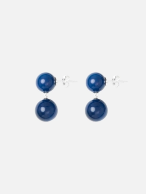 The Hannah Earrings in Blue Dyed Jade