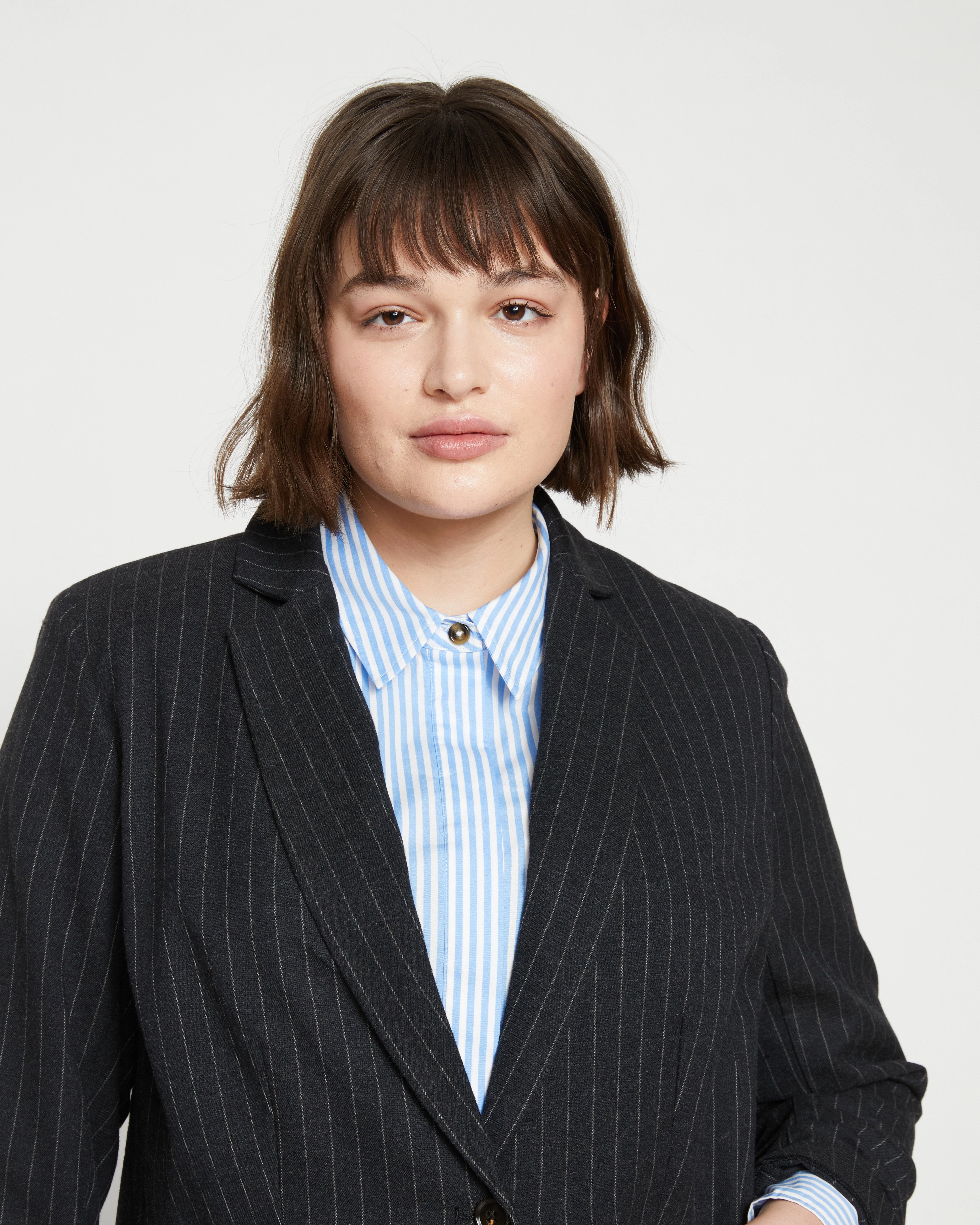 The Pinstripe Blazer - Graphite
