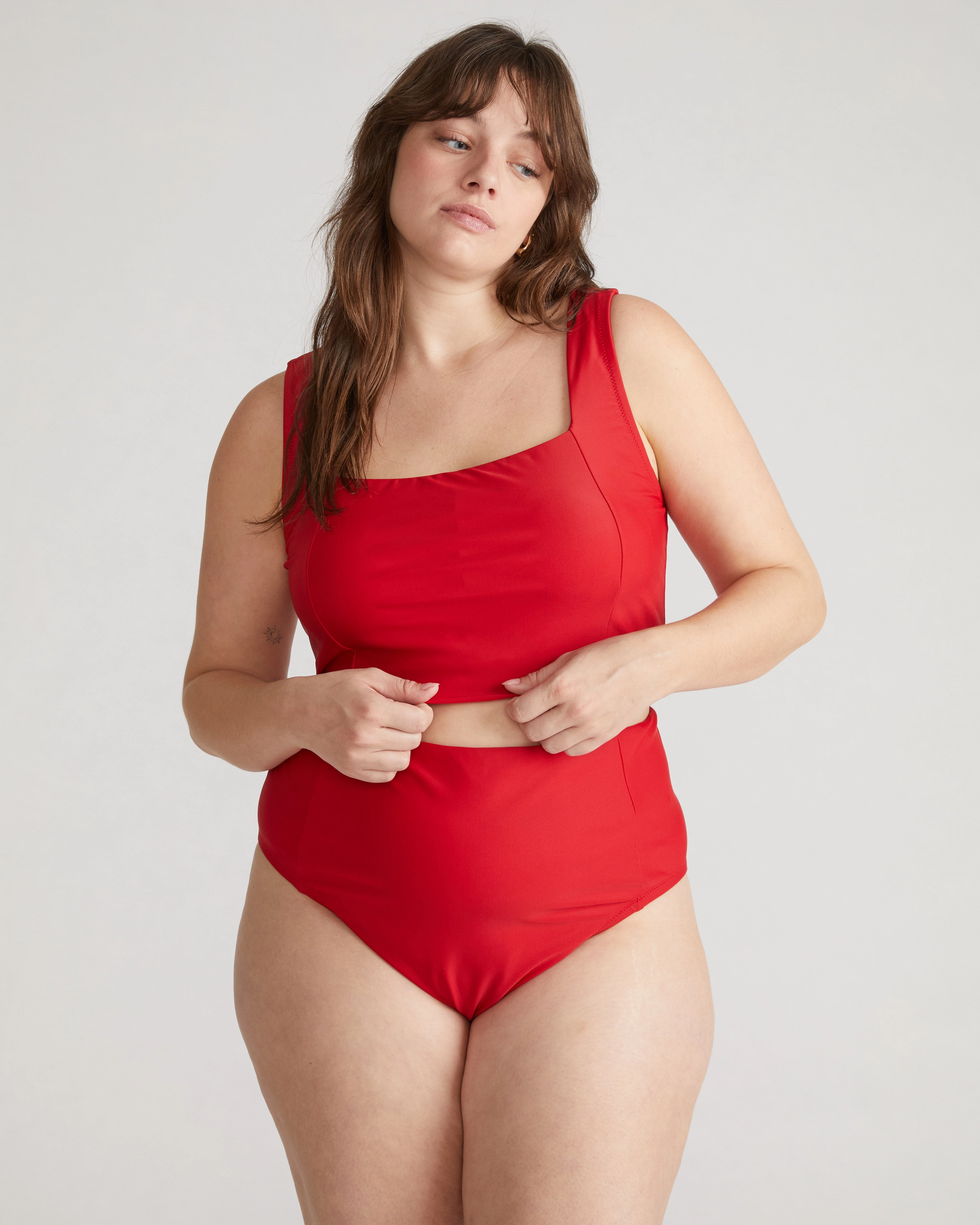 The Square Neck Bikini Top - Baywatch Red