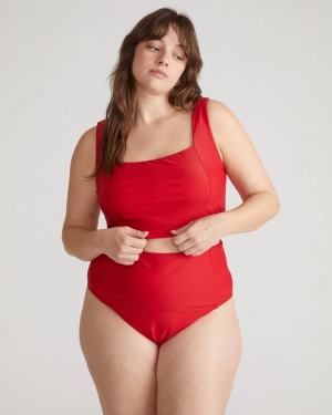The Square Neck Bikini Top - Baywatch Red