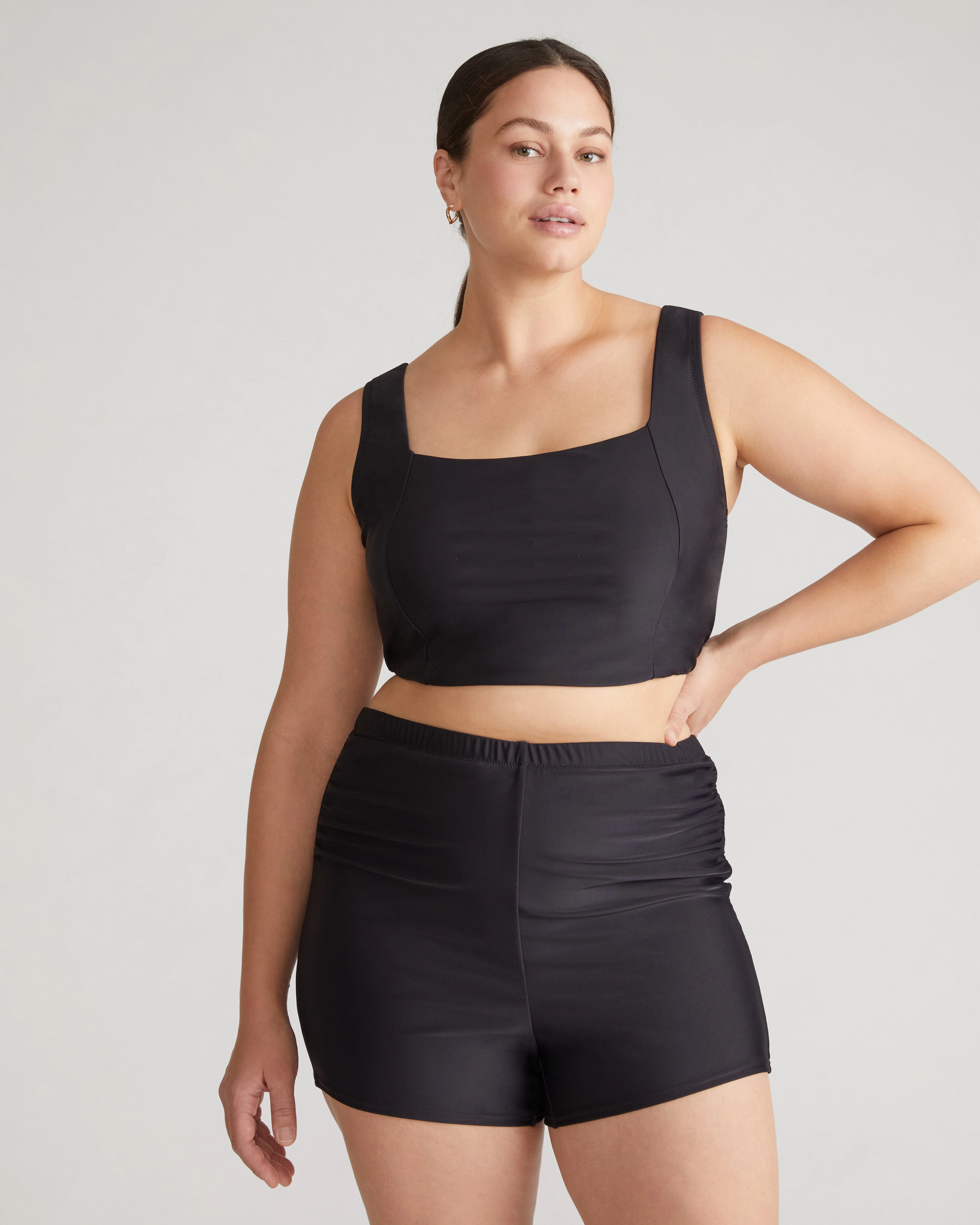 The Square Neck Bikini Top - Black
