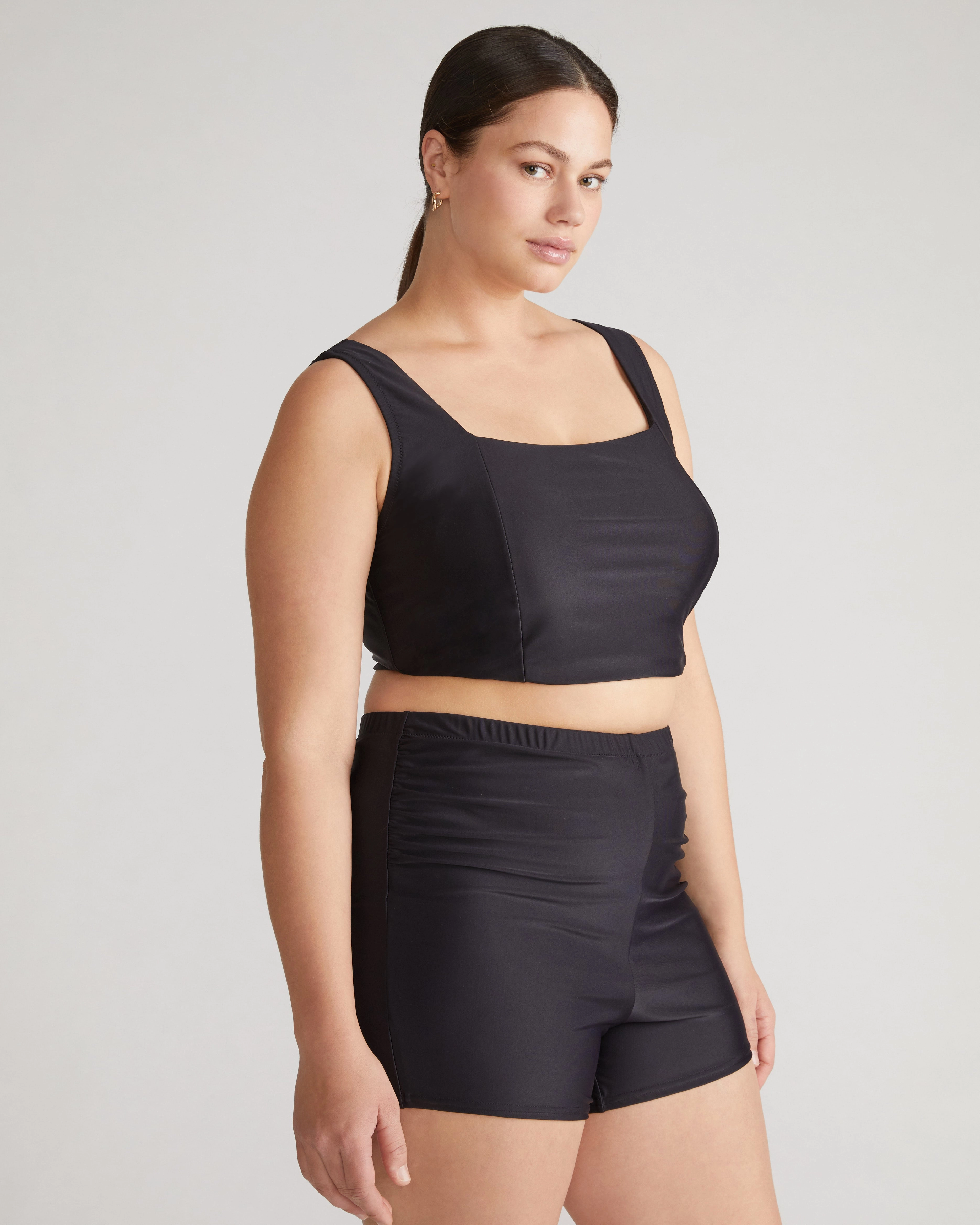 The Square Neck Bikini Top - Black