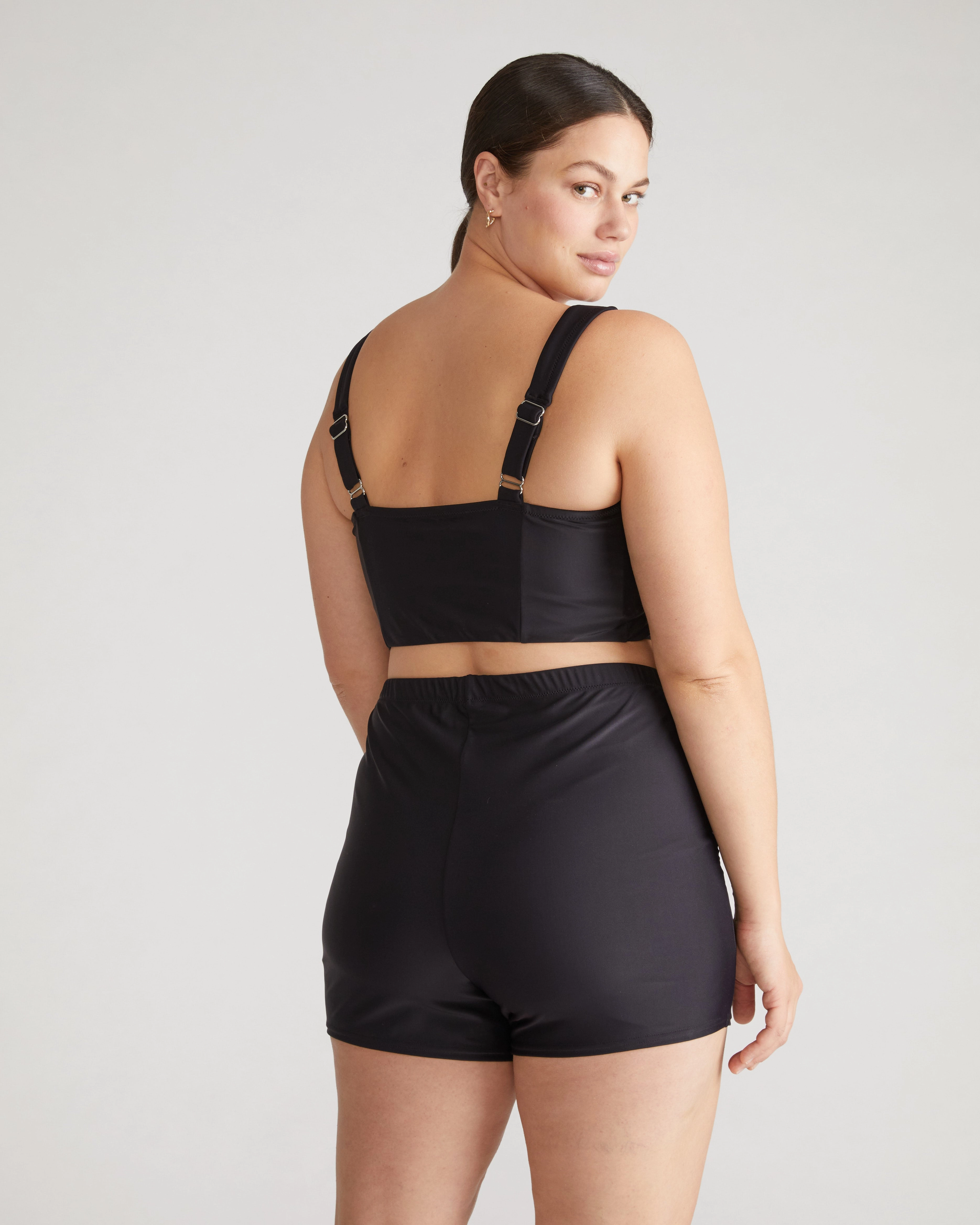 The Square Neck Bikini Top - Black