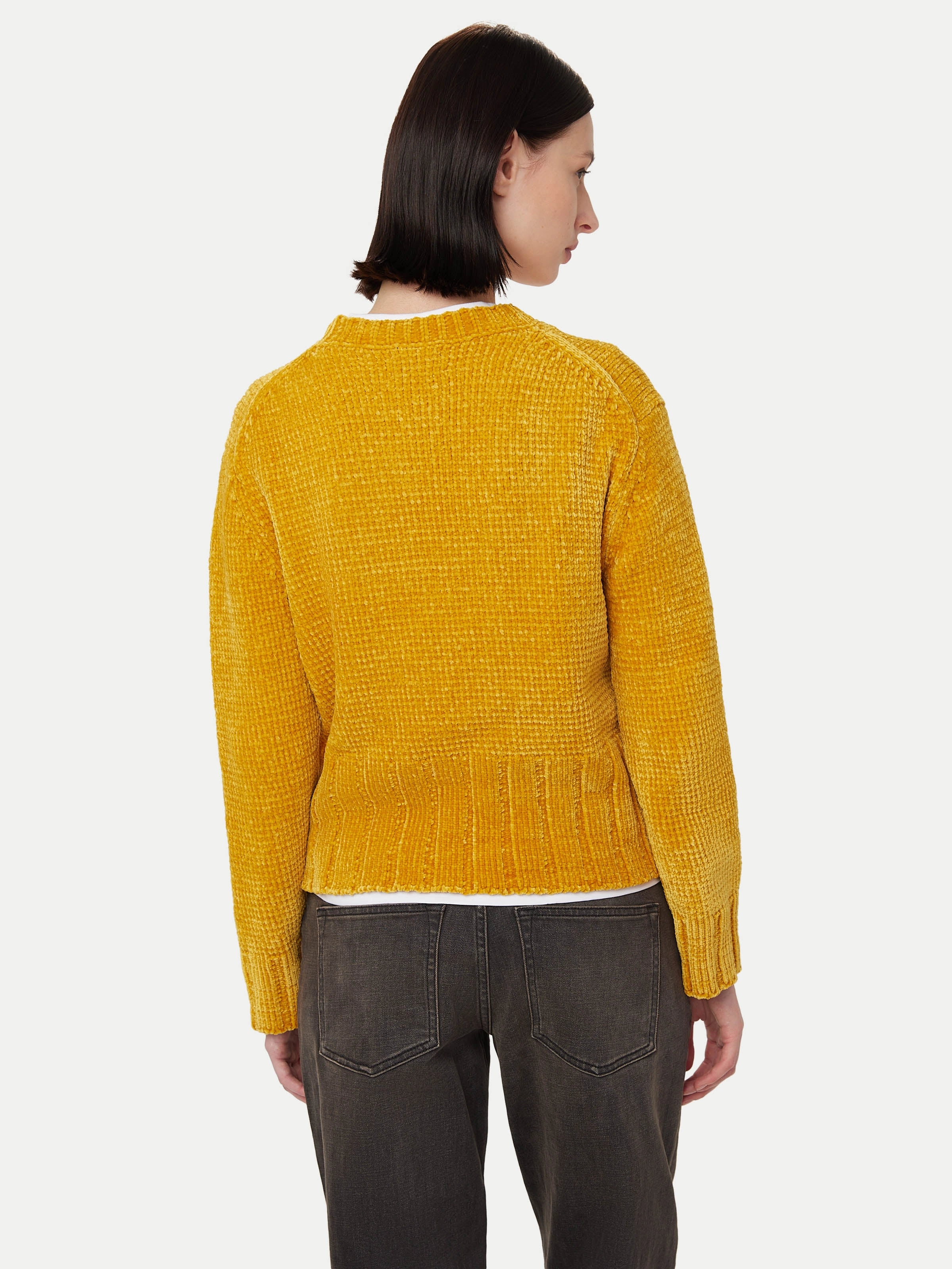 The Velvet Crewneck Sweater  in Mustard