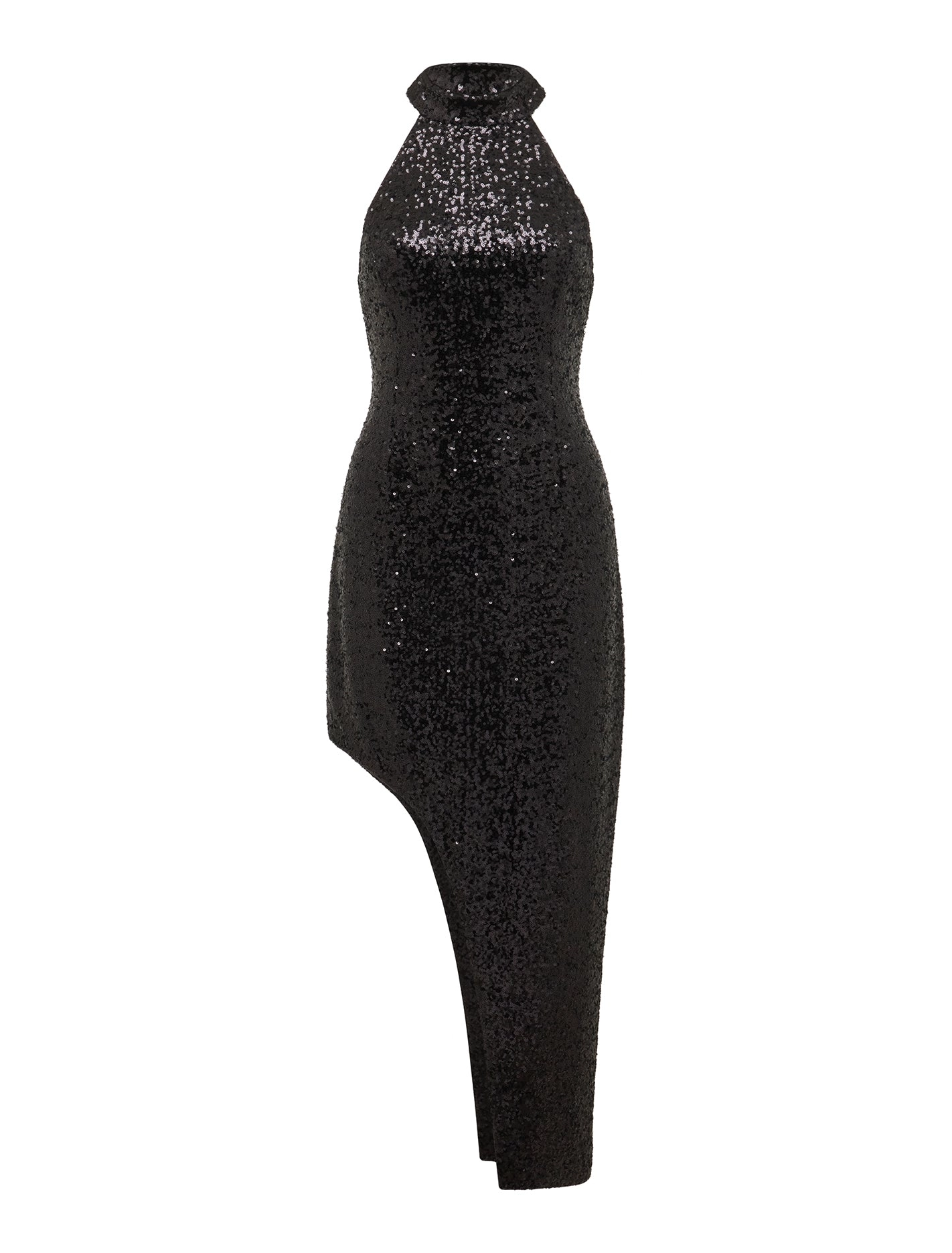 Tia Sequin Asym Hem Midi Dress