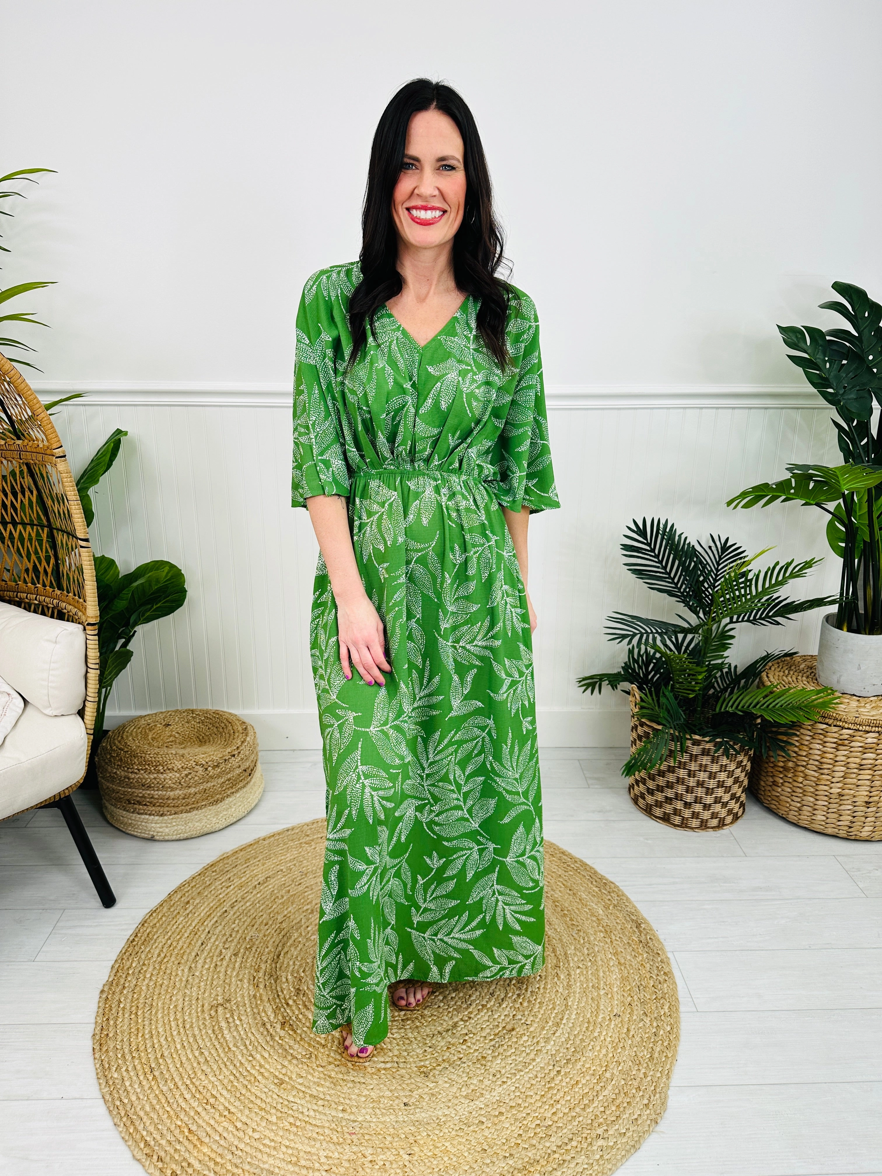 Timeless Treasure Dress In Green