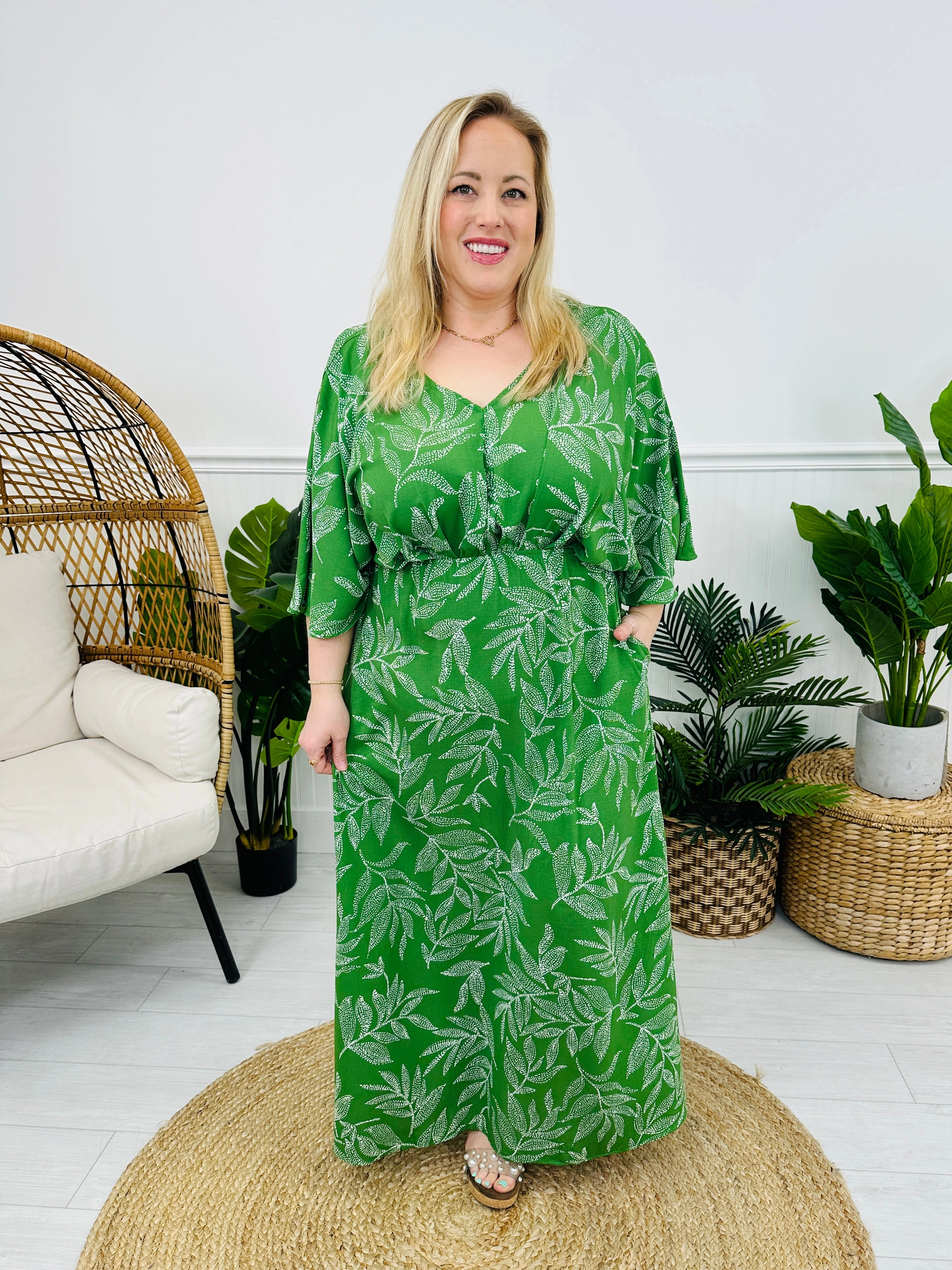 Timeless Treasure Dress In Green