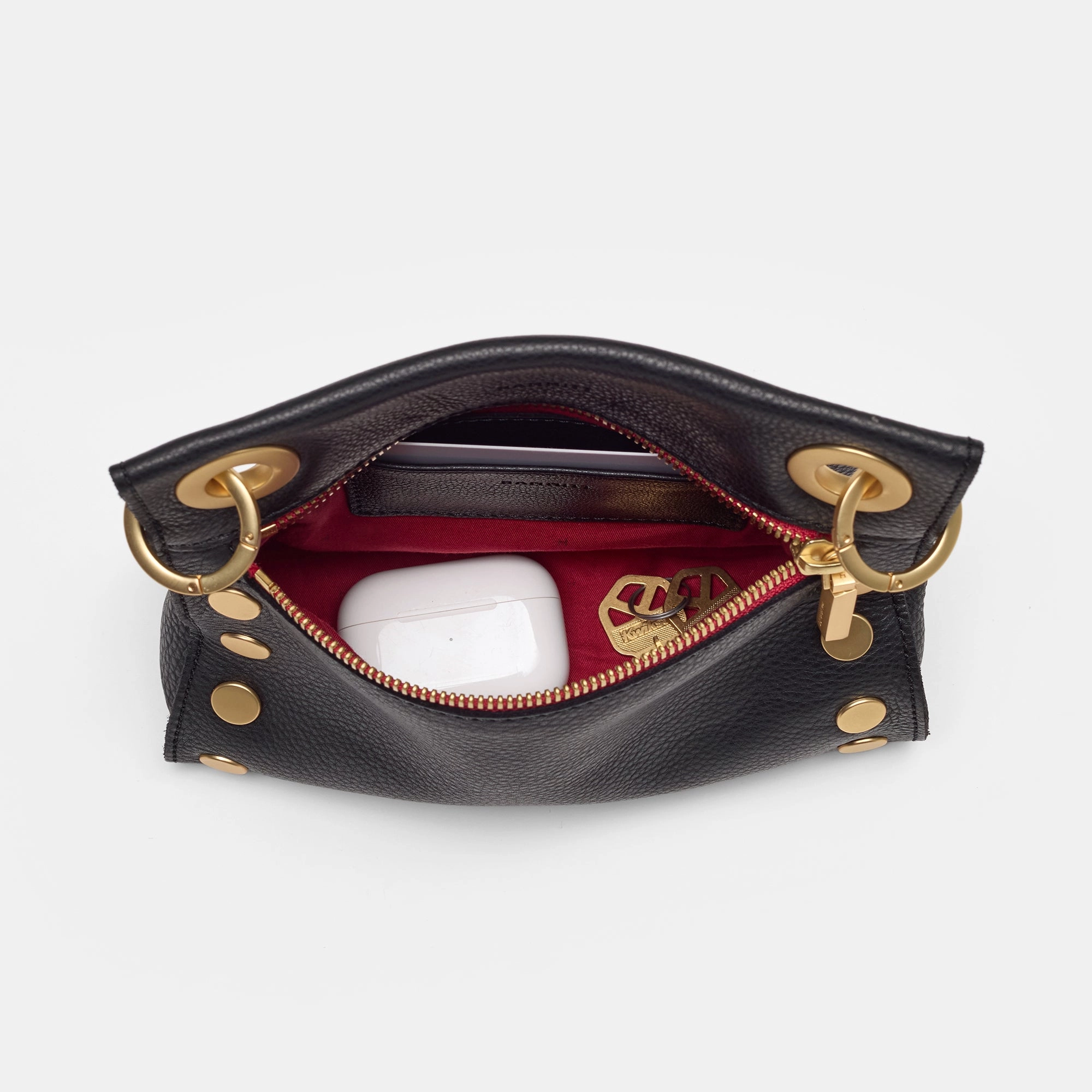 Tony | Black/Brushed Gold Red Zip | Sml