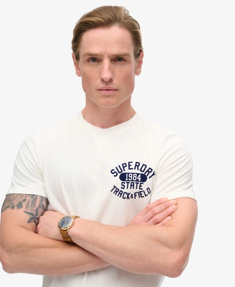 Track & Field Graphic T Shirt | New Chalk White