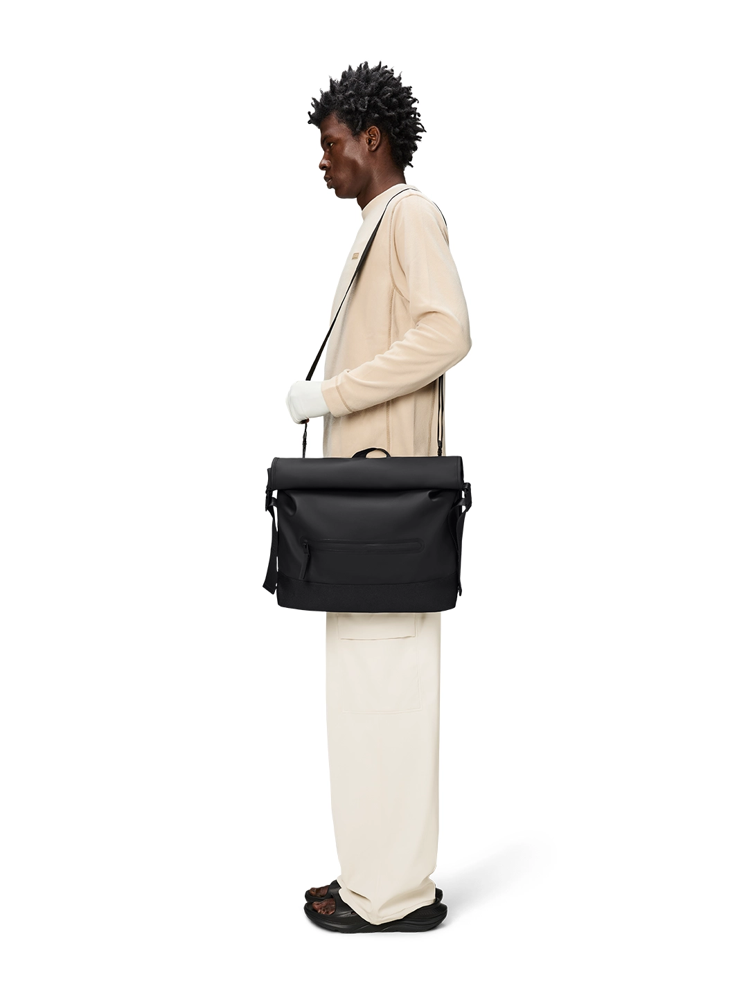 Trail Rolltop Messenger Bag - Black