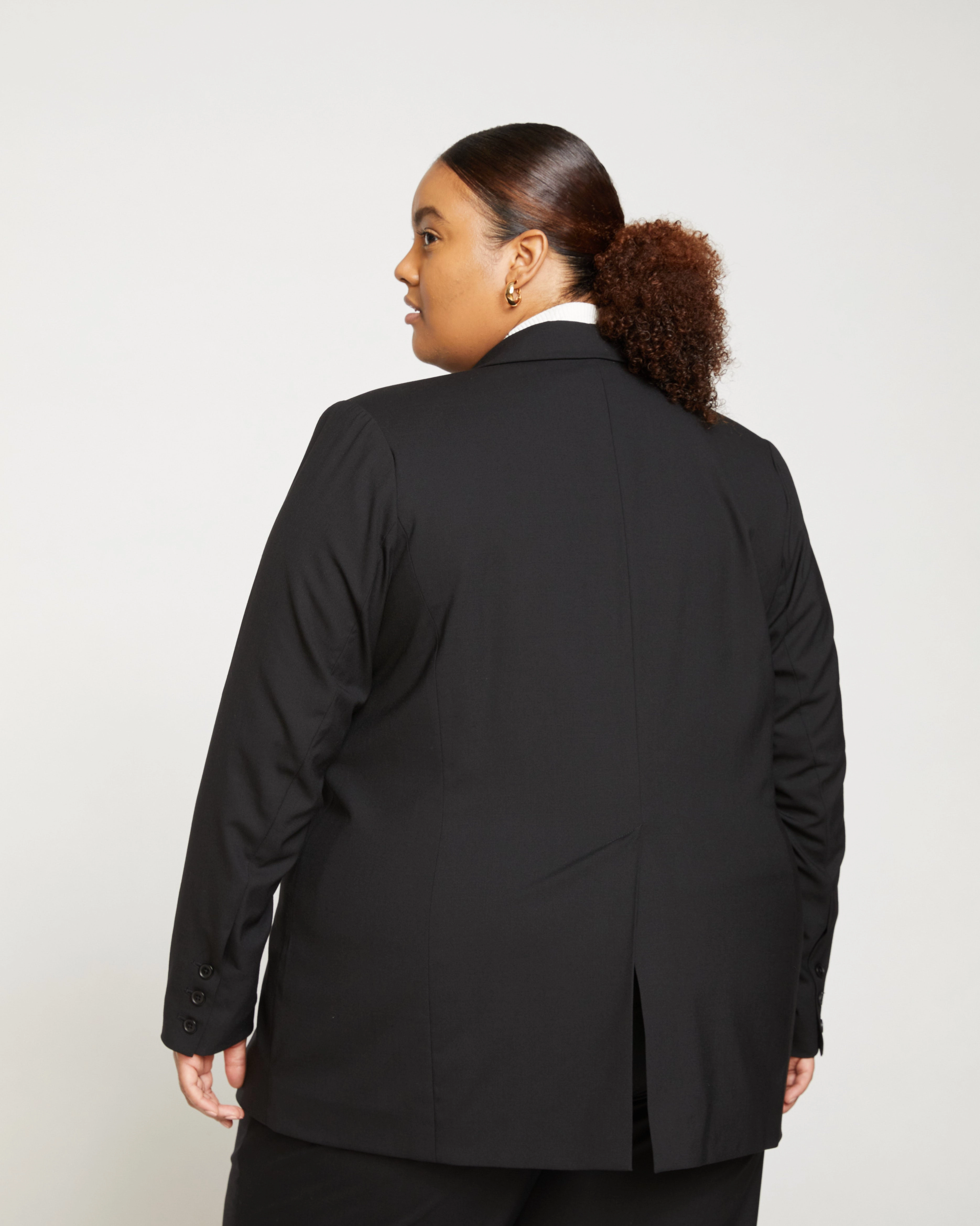 Tribeca Stretch Wool Blazer - Black